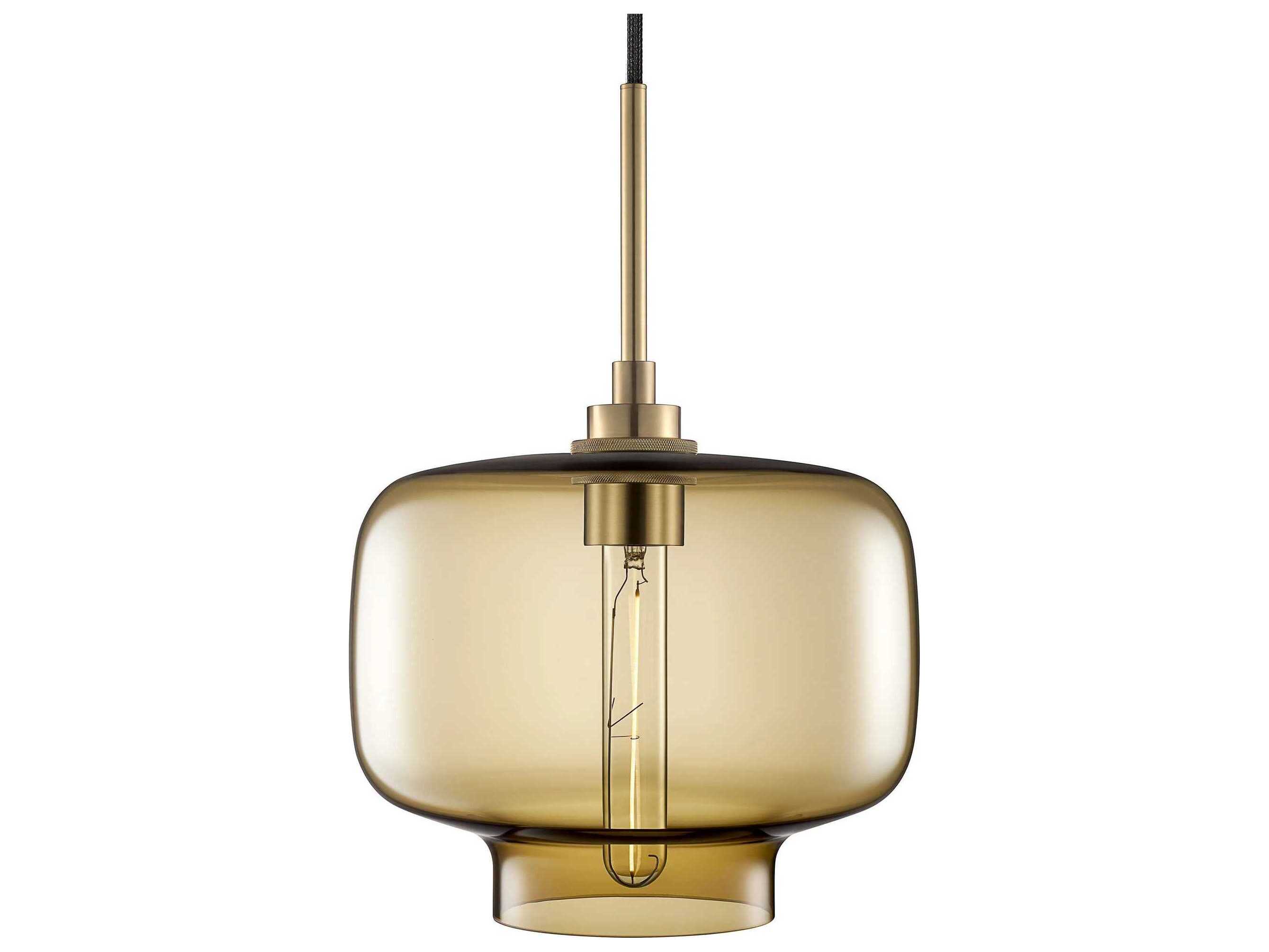 Niche Silica Oculo 1-Light Smoke Yellow Mini Pendant