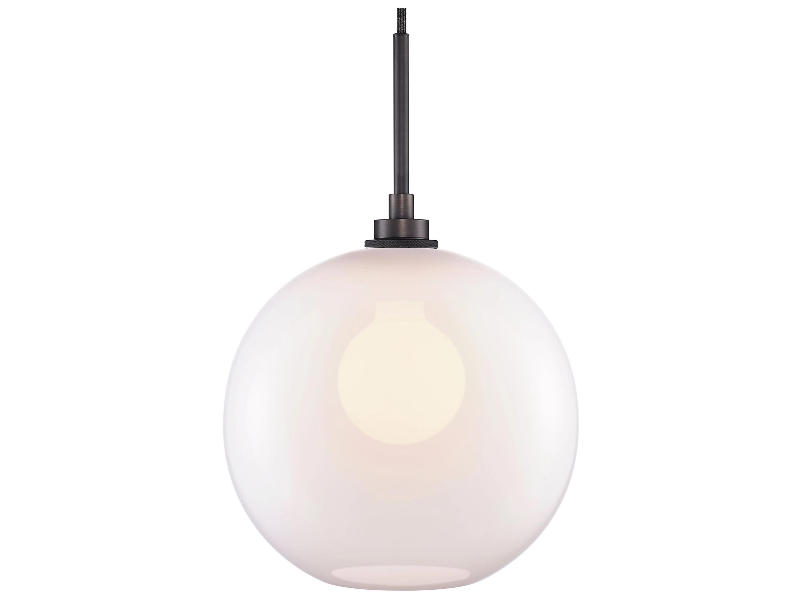 Niche Silica Solitaire 1-Light Opaline White Globe Mini Pendant