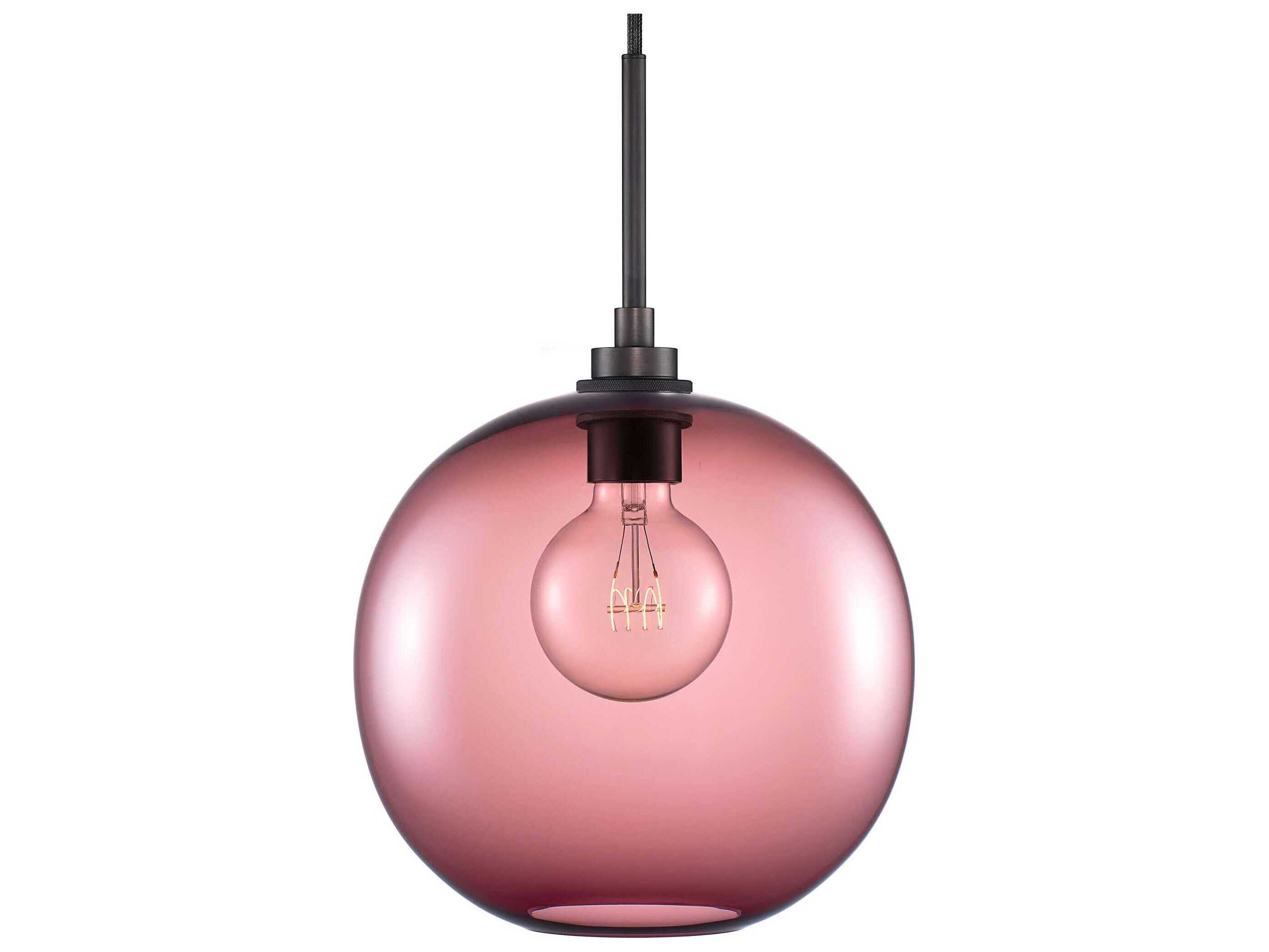 Niche Silica Solitaire 1-Light Plum Purple Globe Mini Pendant