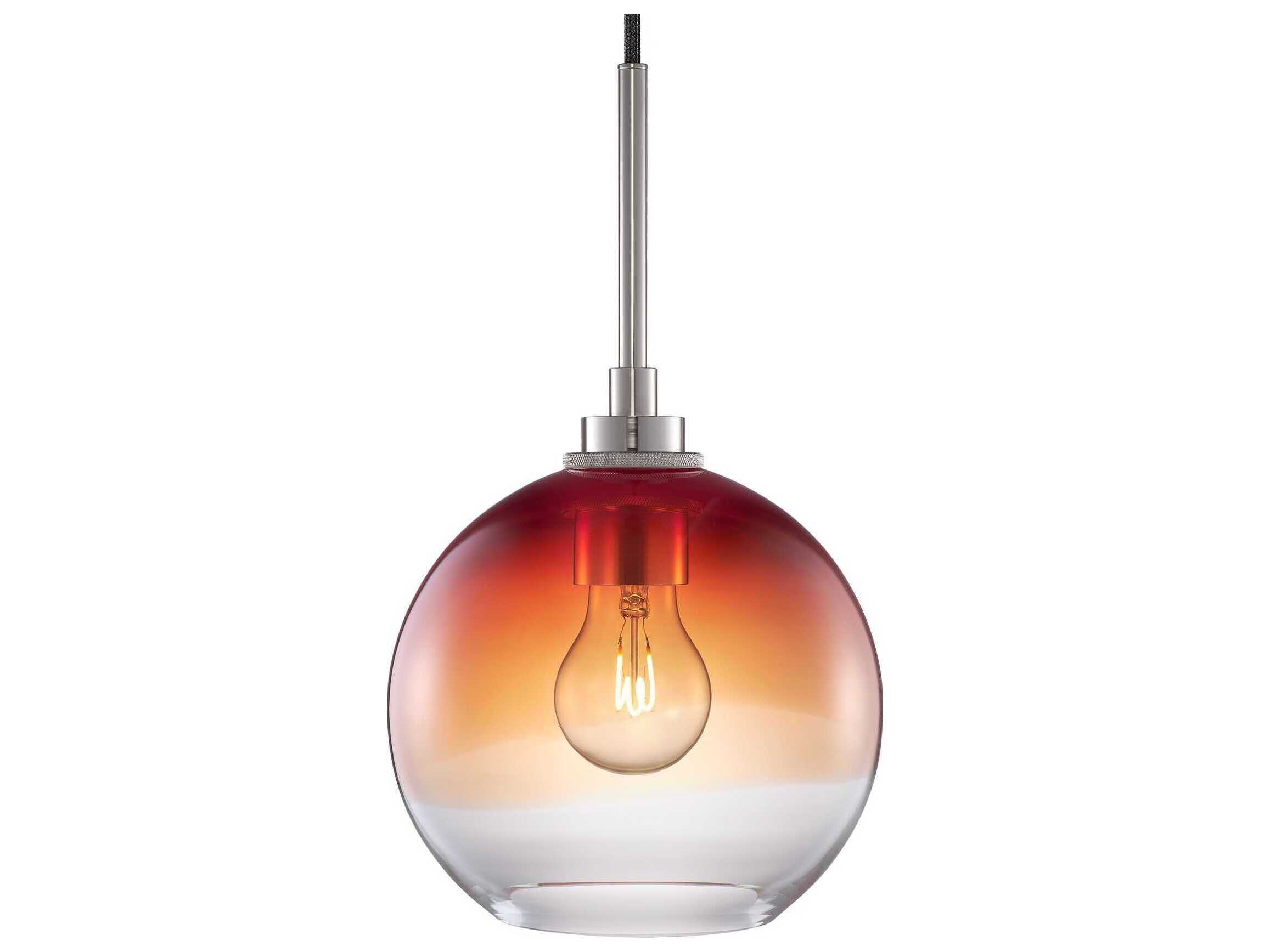 Niche Silica Solitaire Petite Ombra 1-Light Cardinal Clear Polished Nickel Globe Mini Pendant