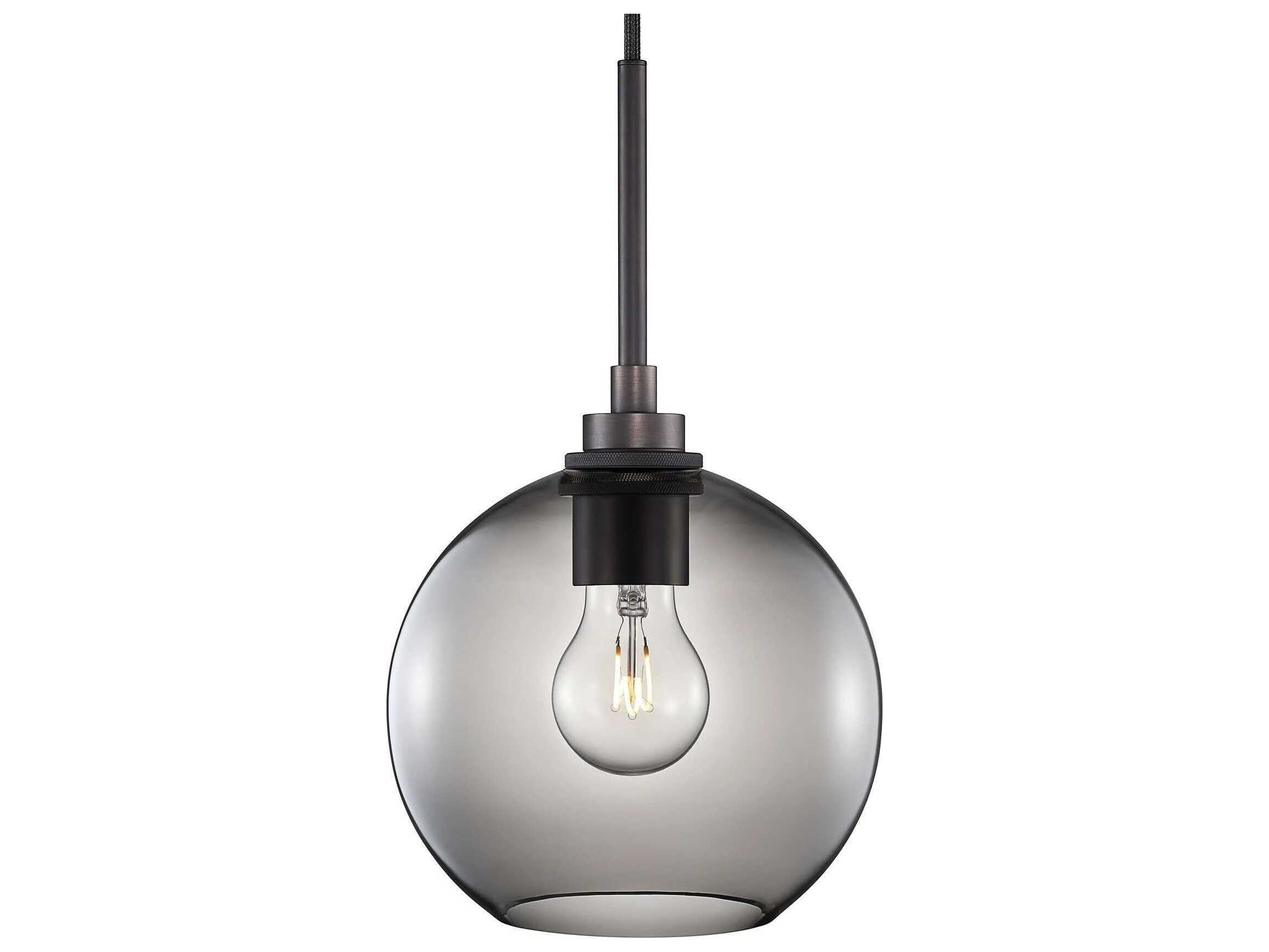 Niche Silica Solitaire Petite 1-Light Gray Globe Mini Pendant