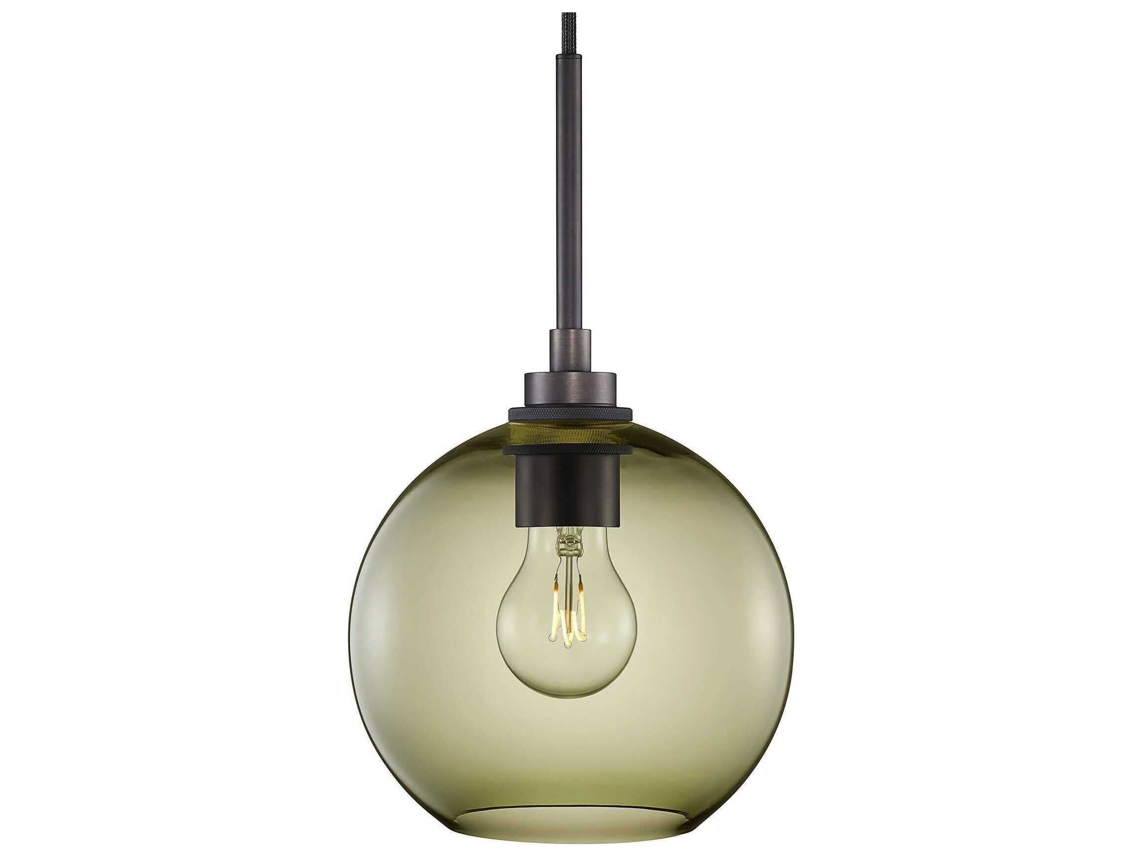 Niche Silica Solitaire Petite 1-Light Moss Green Globe Mini Pendant