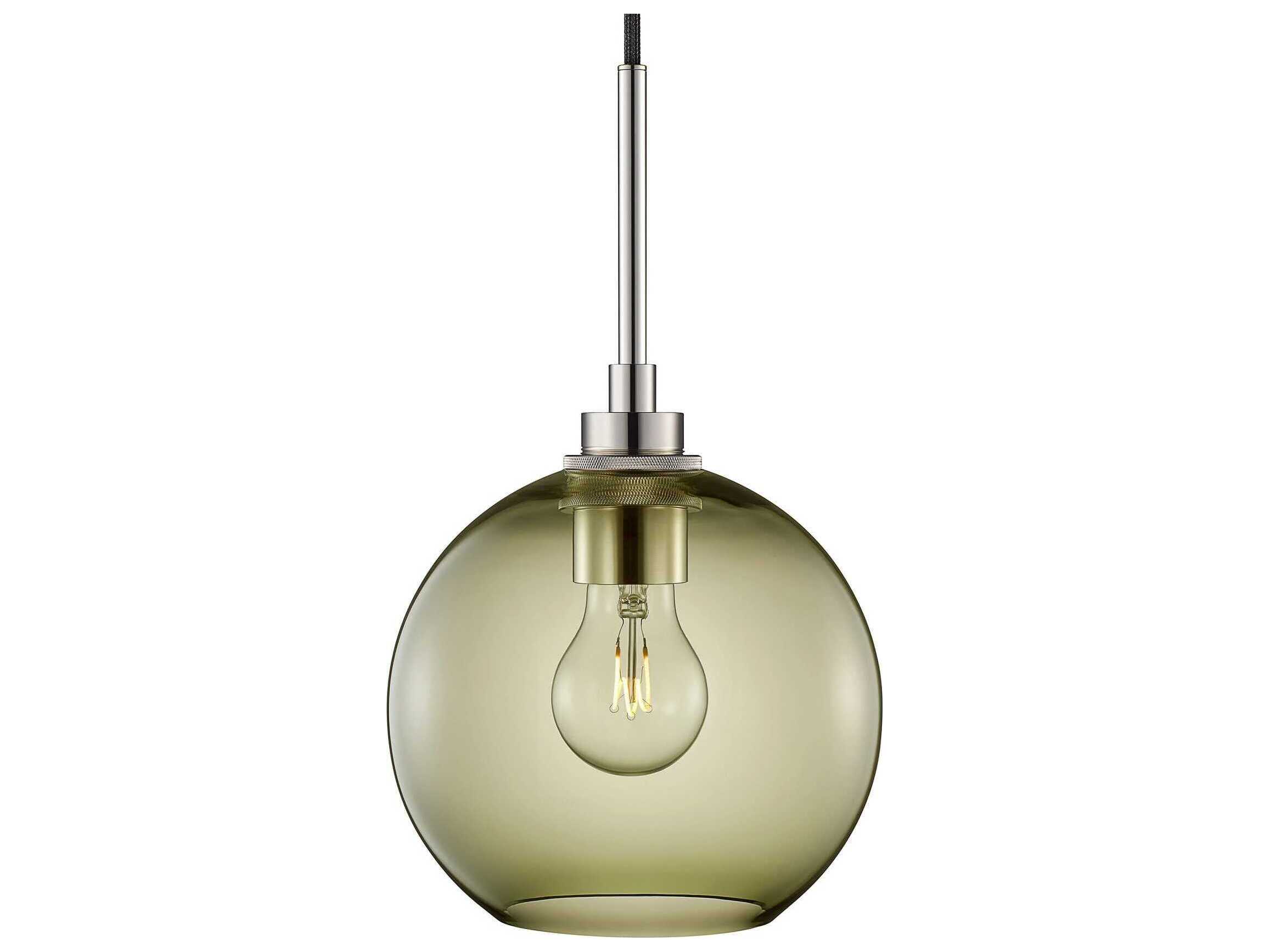 Niche Silica Solitaire Petite 1-Light Moss Green Globe Mini Pendant