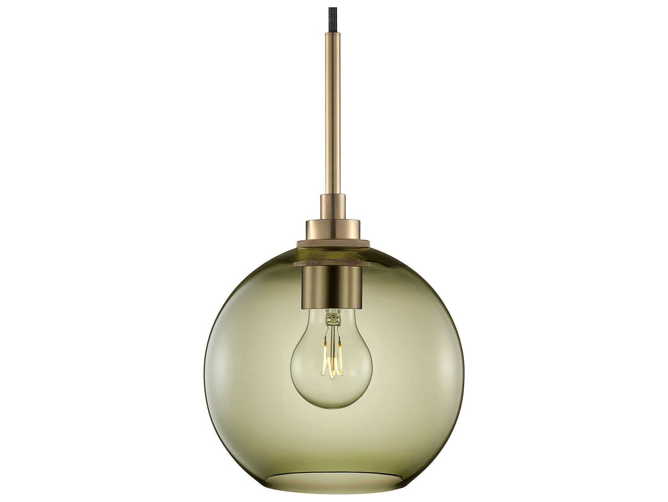 Niche Silica Solitaire Petite 1-Light Moss Green Globe Mini Pendant