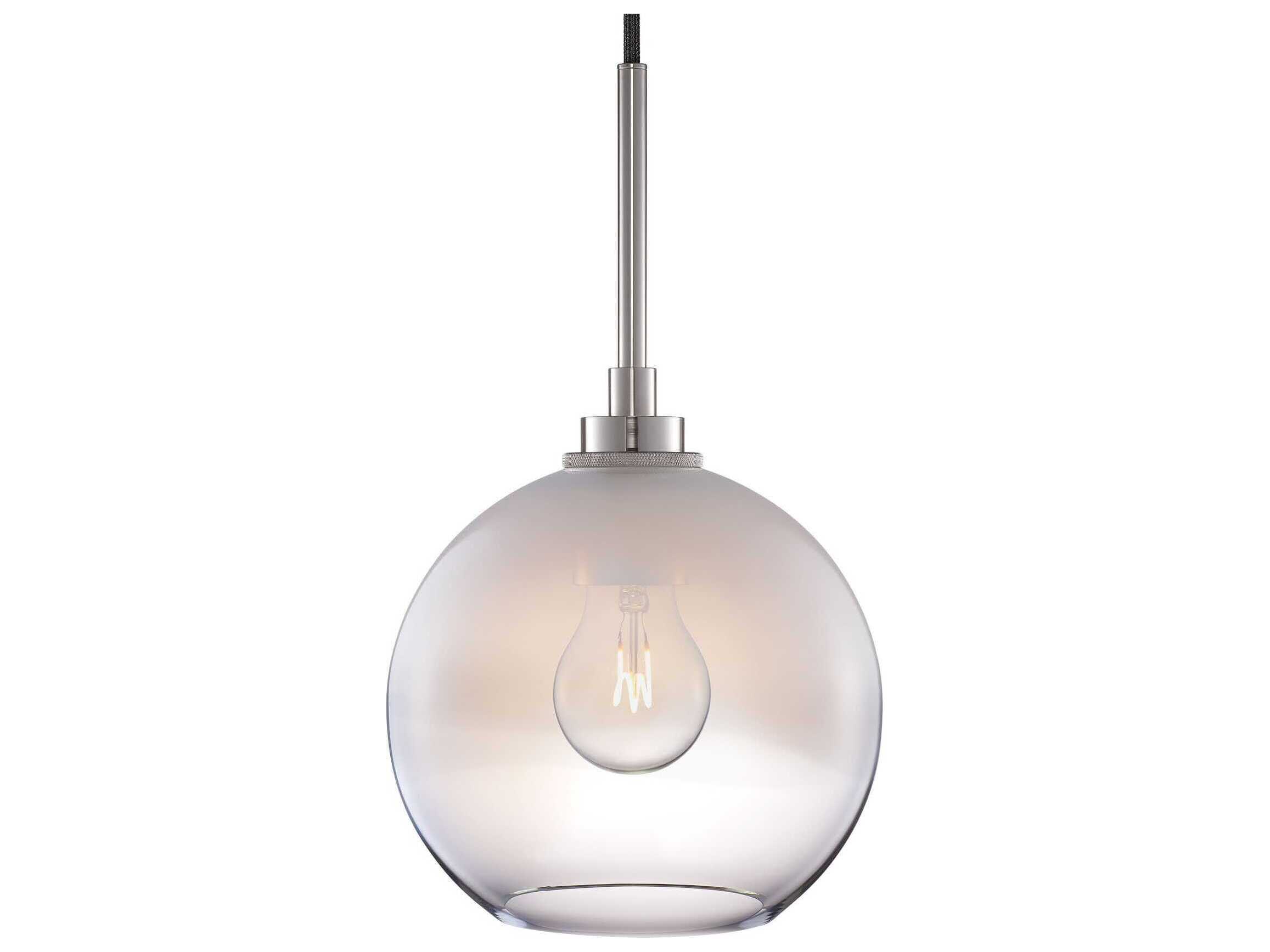 Niche Silica Solitaire Petite Ombra 1-Light Opaline Clear Gray Globe Mini Pendant