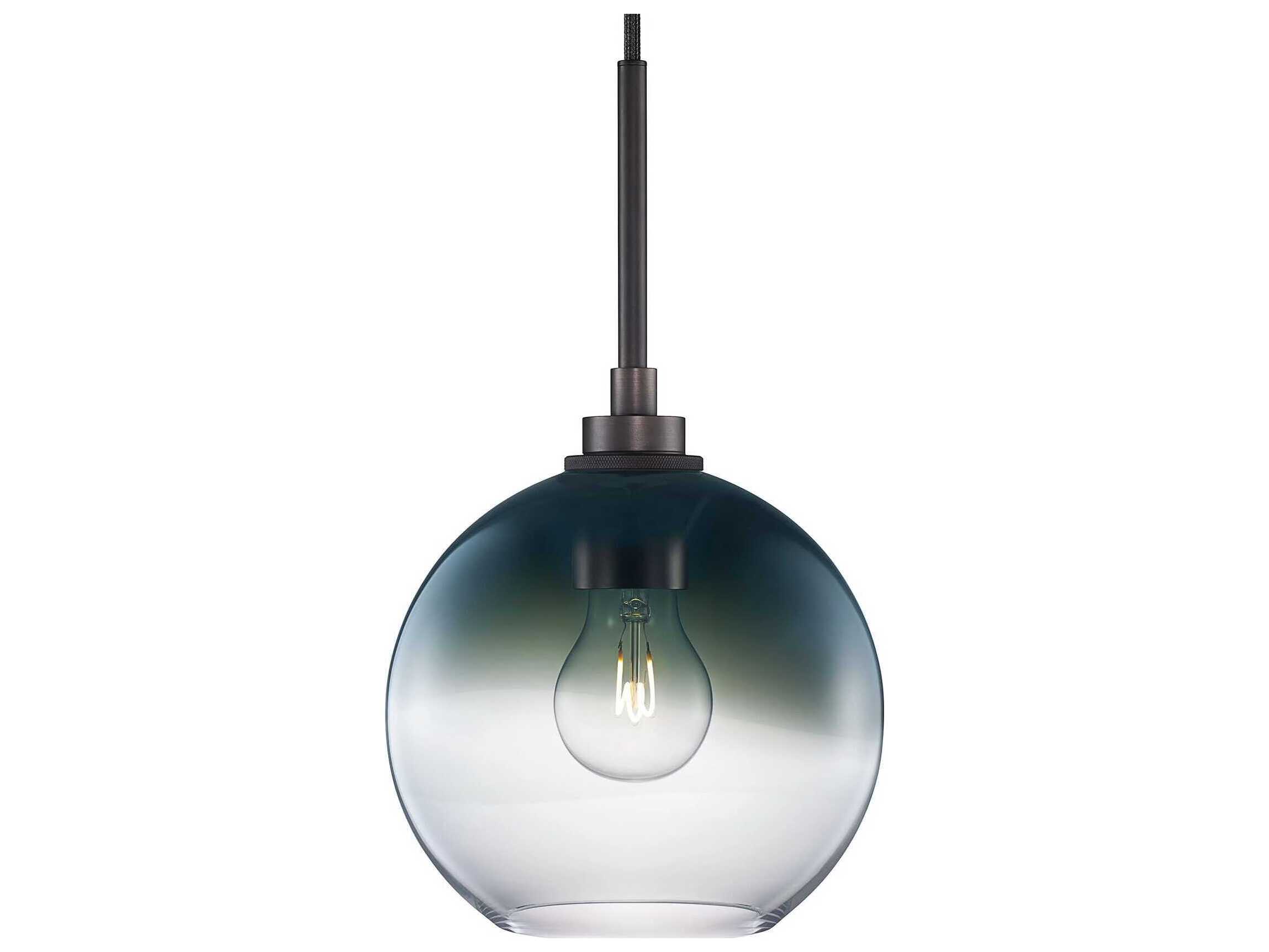 Niche Silica Solitaire Petite Ombra 1-Light Storm Clear Gray Globe Mini Pendant