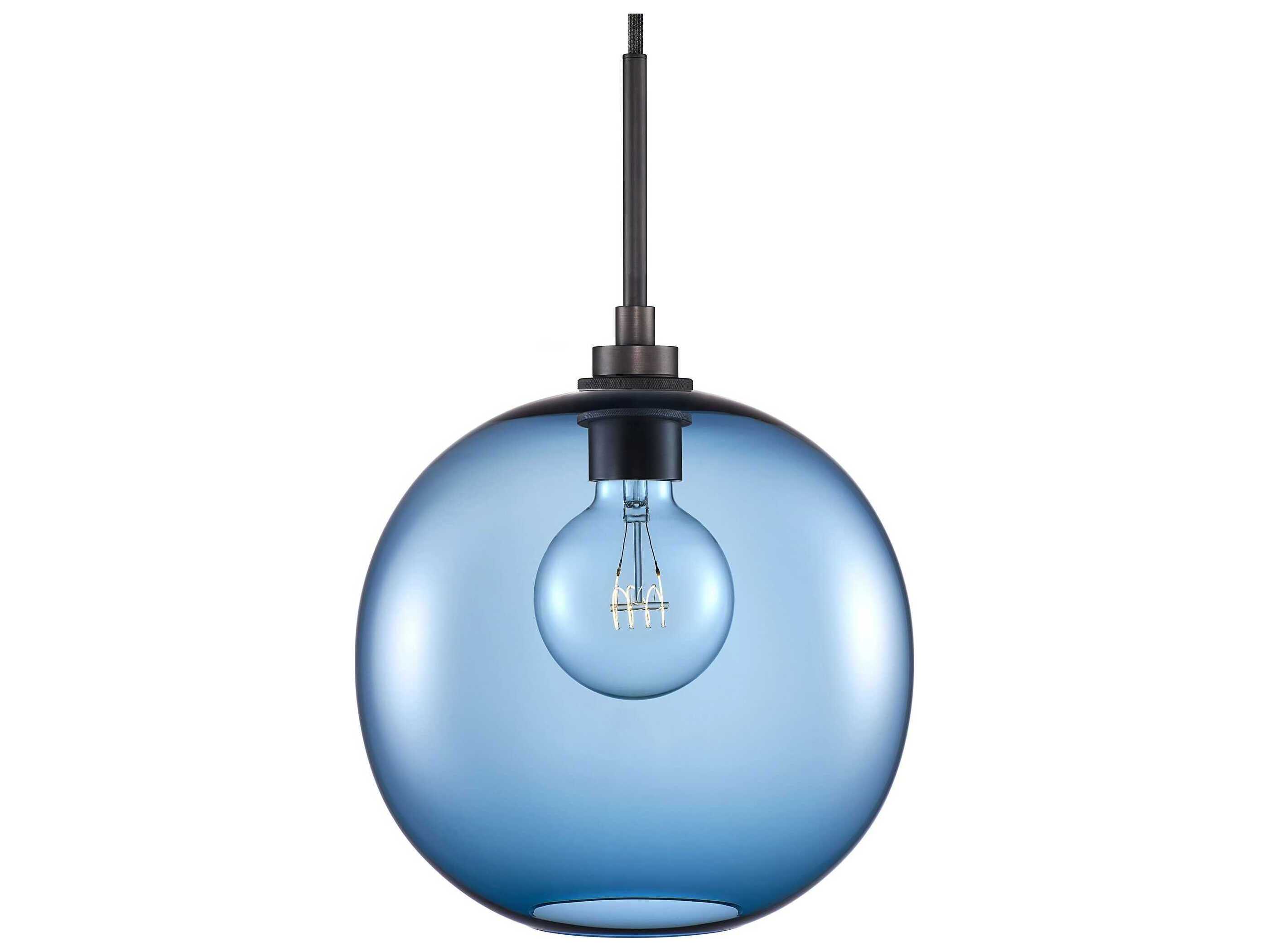 Niche Silica Solitaire 1-Light Sapphire Blue Globe Mini Pendant