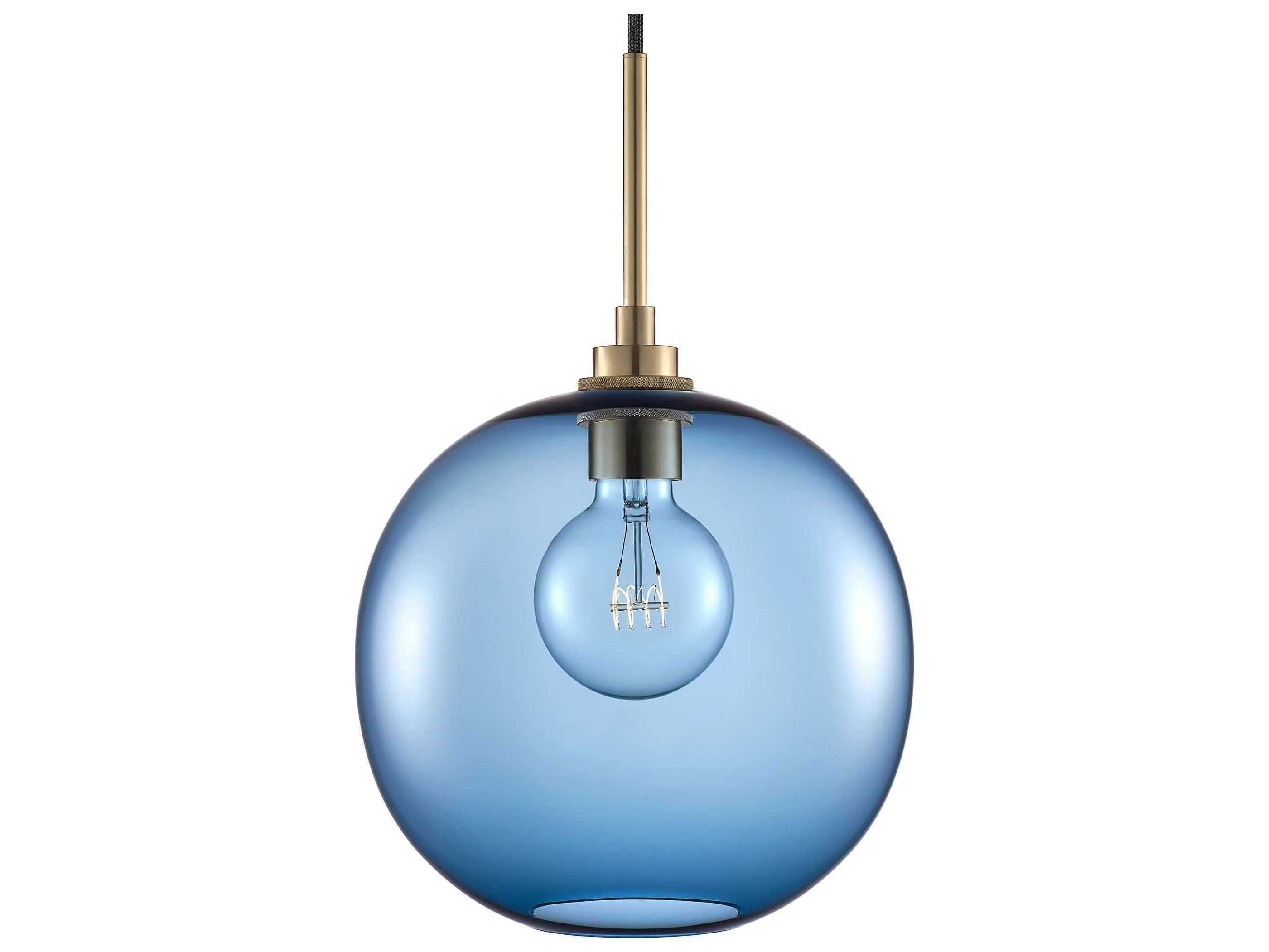 Niche Silica Solitaire 1-Light Sapphire Blue Globe Mini Pendant