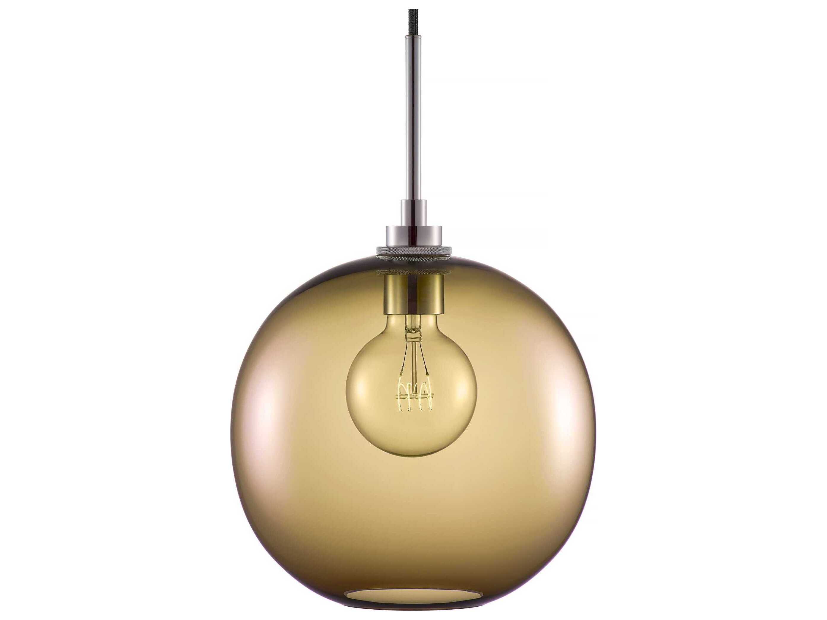 Niche Silica Solitaire 1-Light Smoke Yellow Globe Mini Pendant