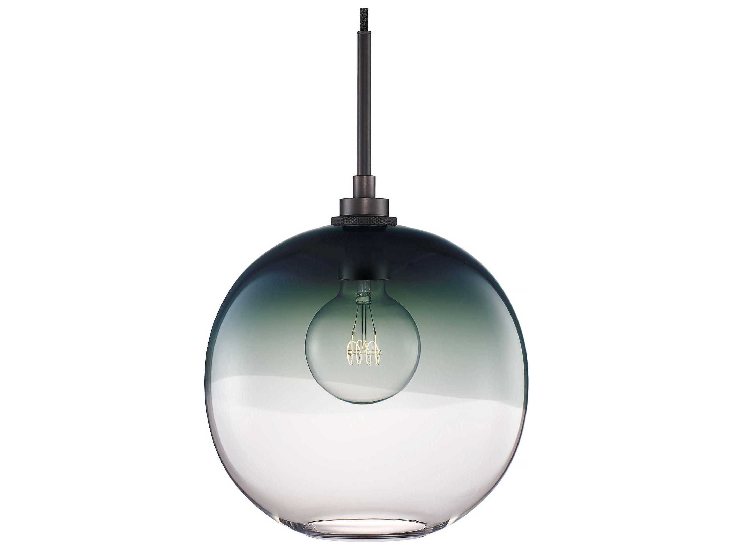 Niche Silica Solitaire Ombra 1-Light Storm Clear Gray Globe Mini Pendant