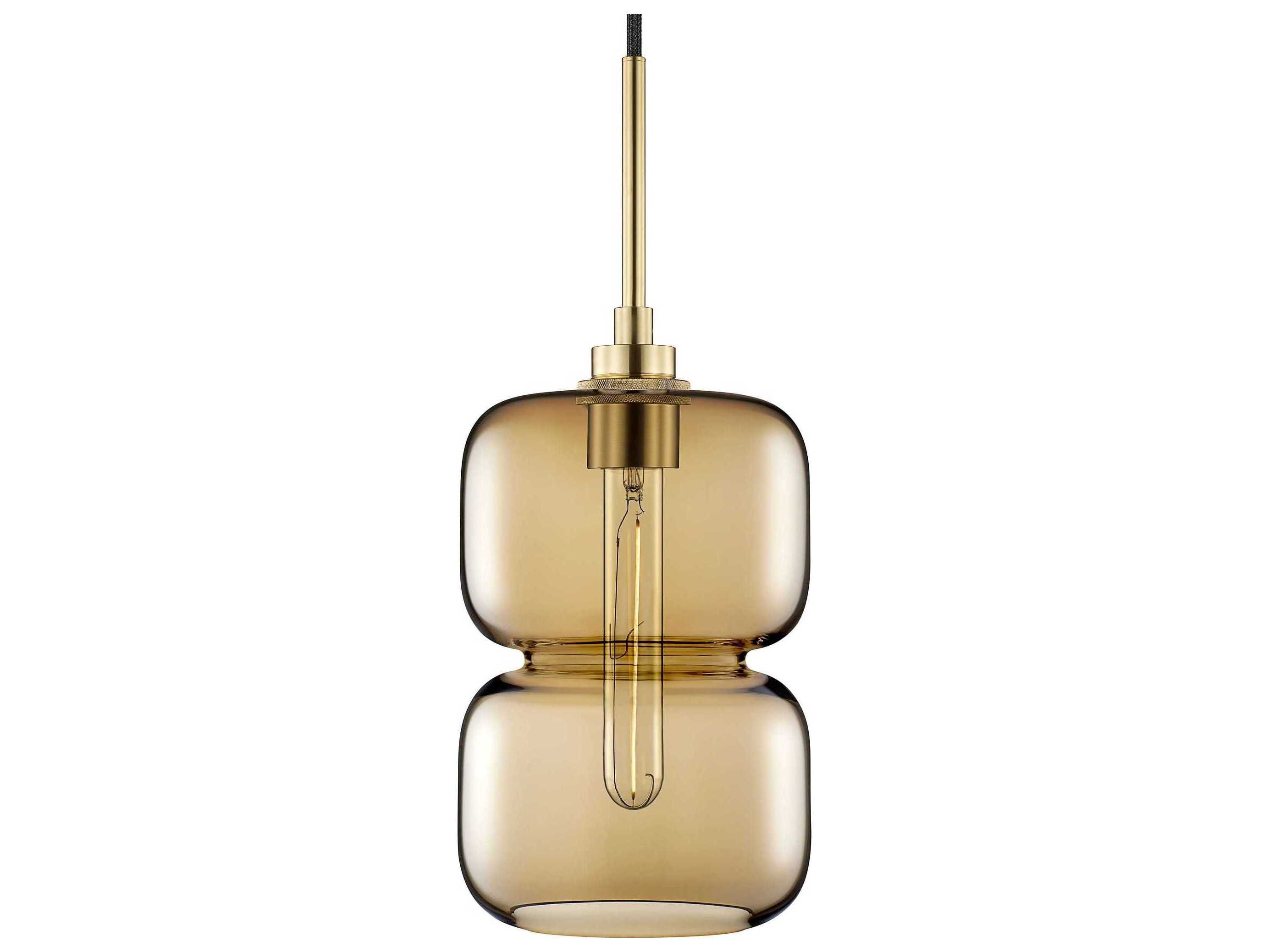 Niche Pinch 1-Light Smoke Yellow Mini Pendant