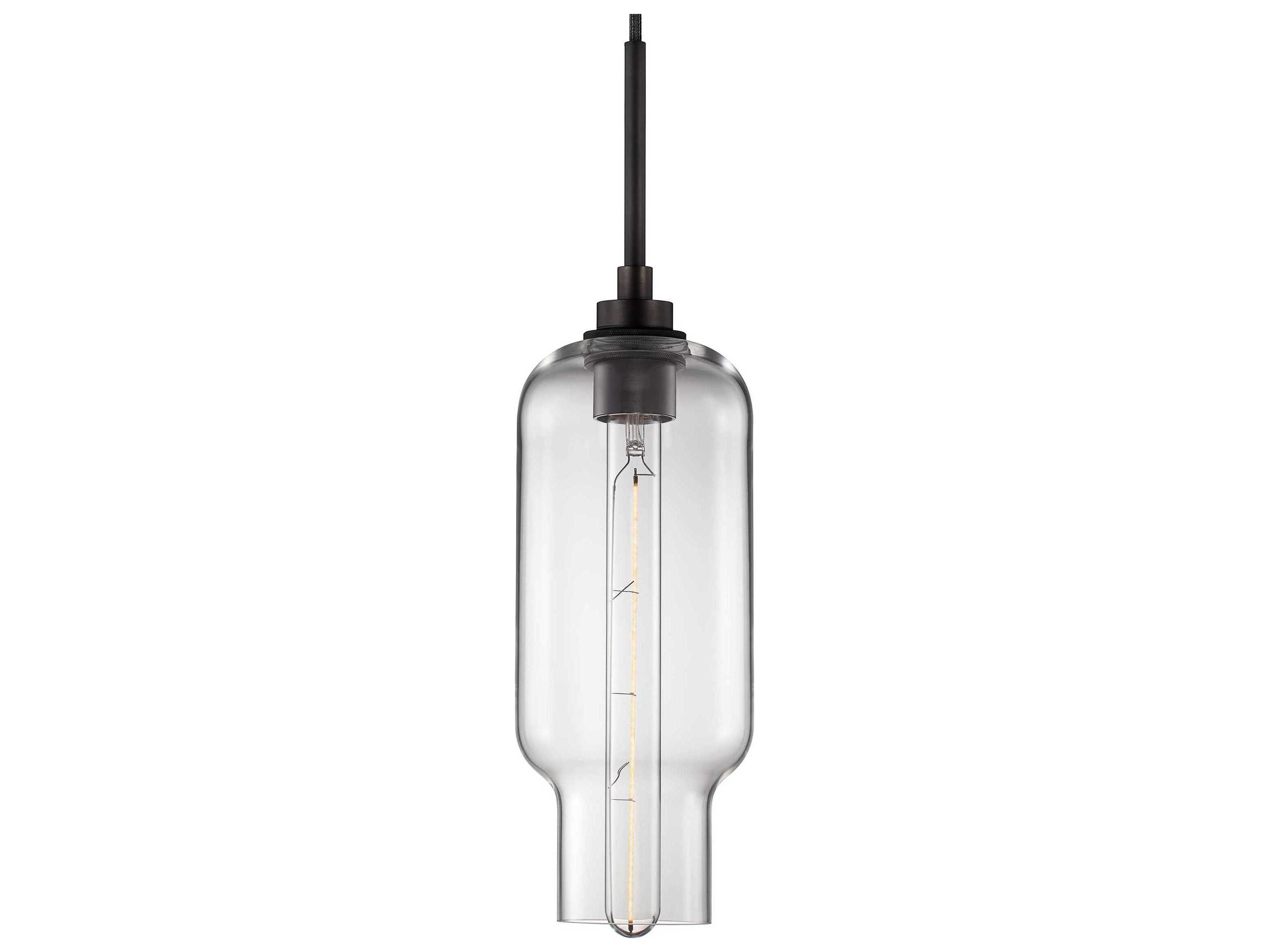 Niche Silica Pharos 1-Light Clear Cylinder Mini Pendant