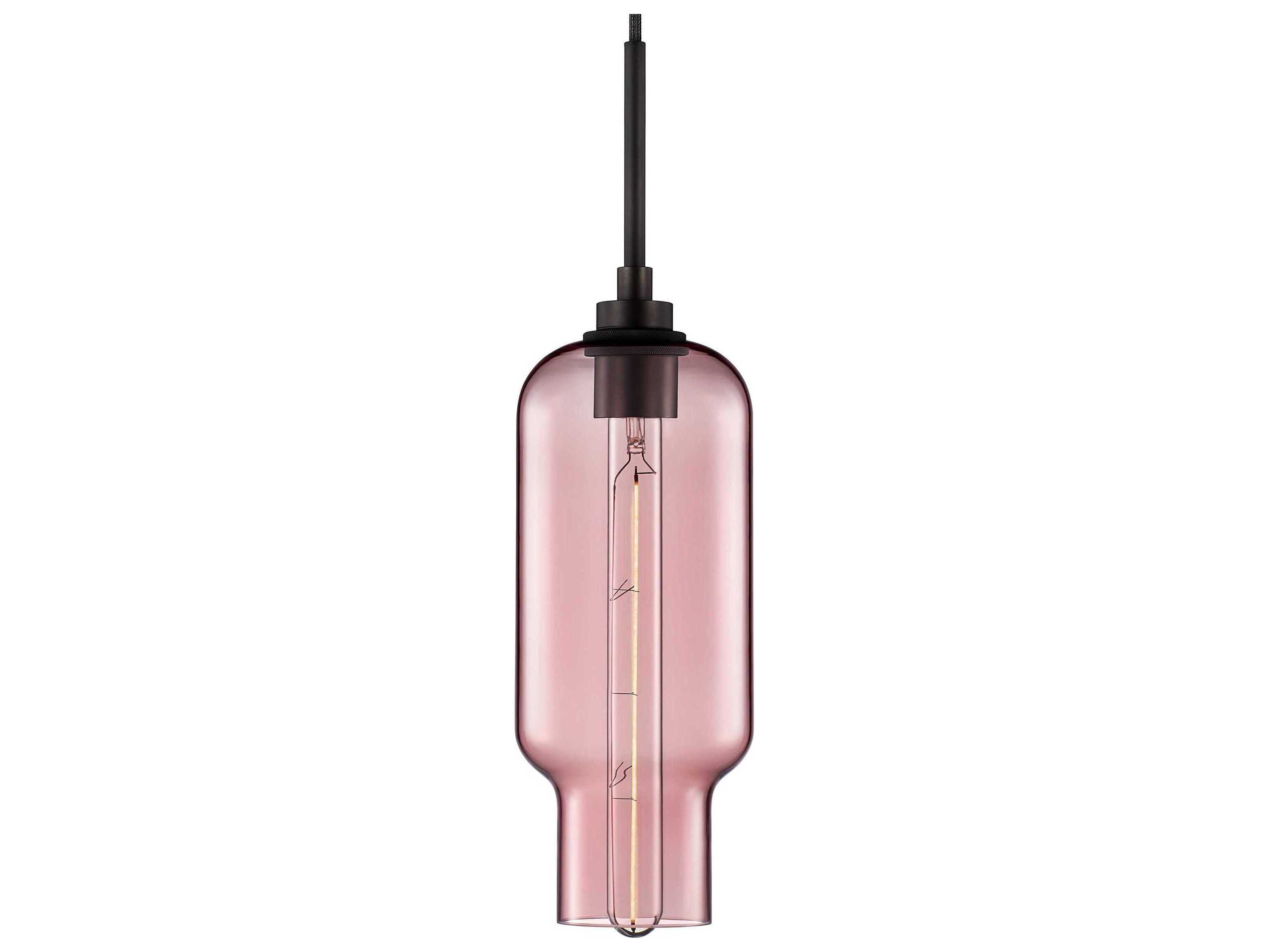 Niche Silica Pharos 1-Light Fig Pink Cylinder Mini Pendant