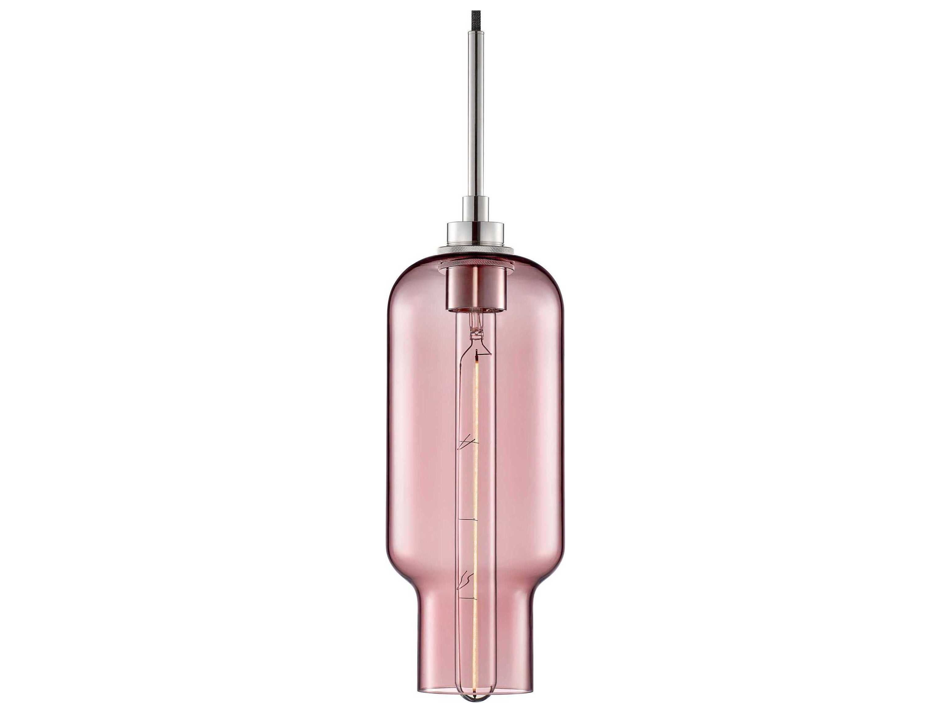 Niche Silica Pharos 1-Light Fig Pink Cylinder Mini Pendant