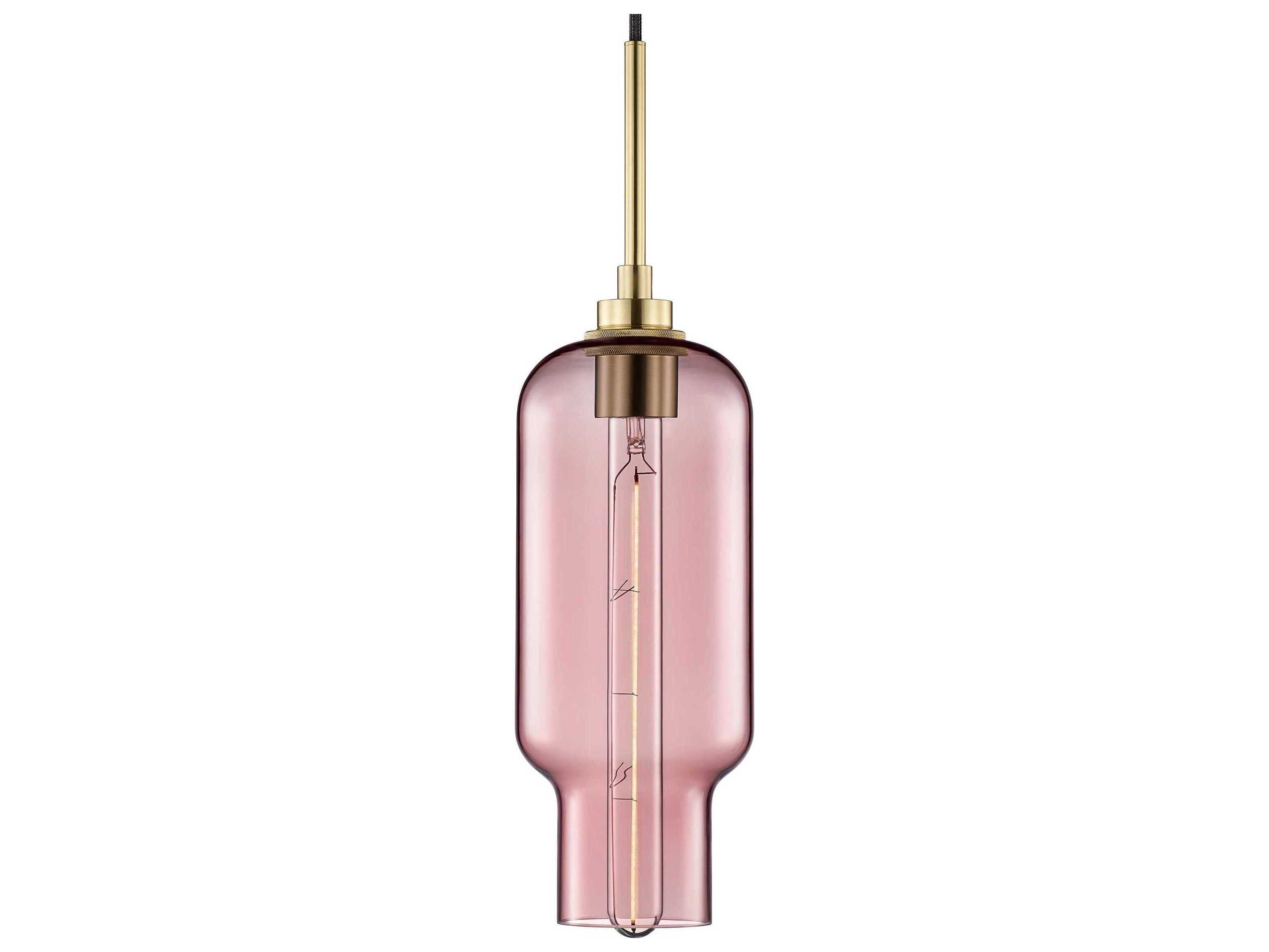 Niche Silica Pharos 1-Light Fig Pink Cylinder Mini Pendant