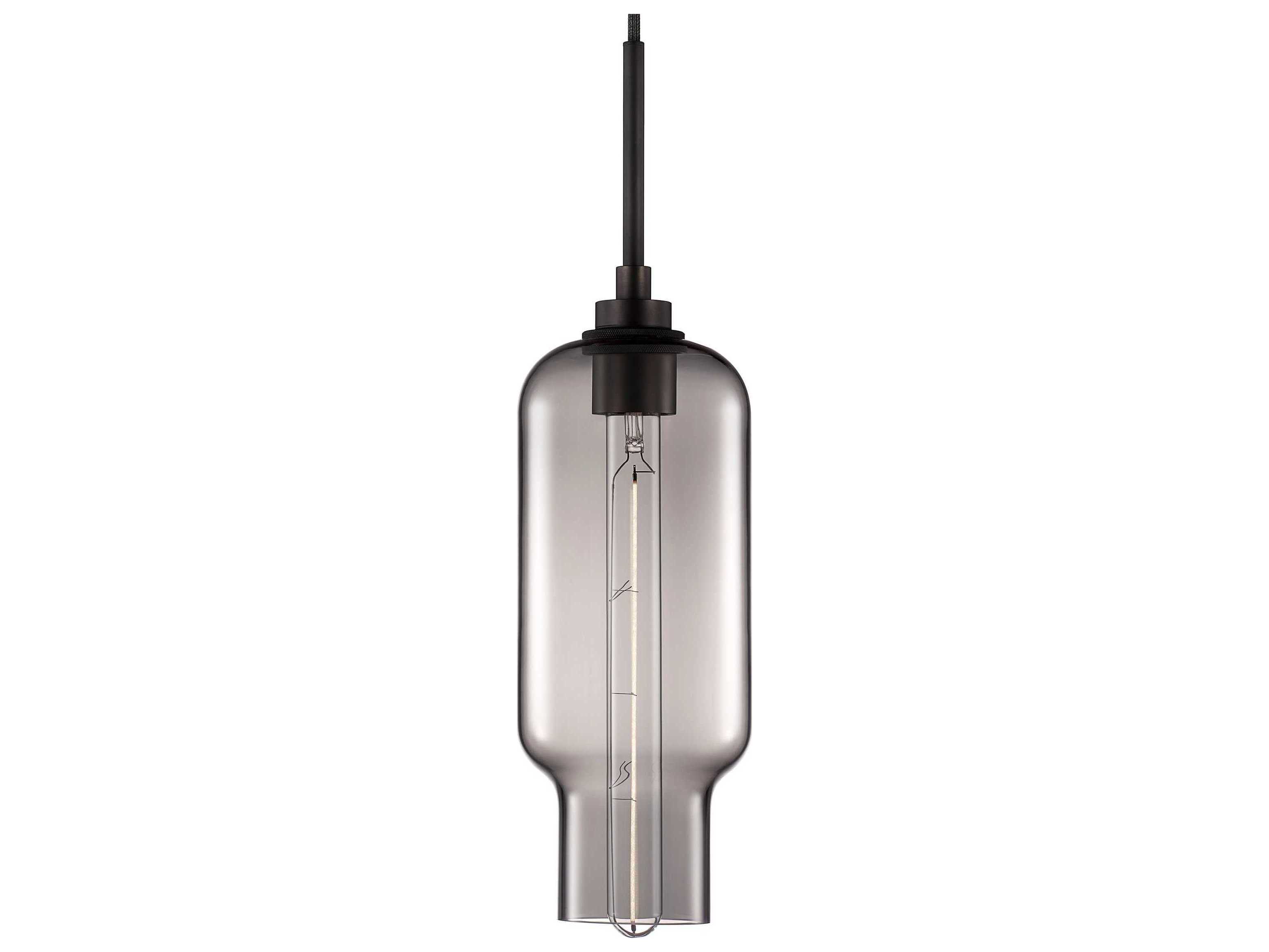 Niche Silica Pharos 1-Light Gray Cylinder Mini Pendant