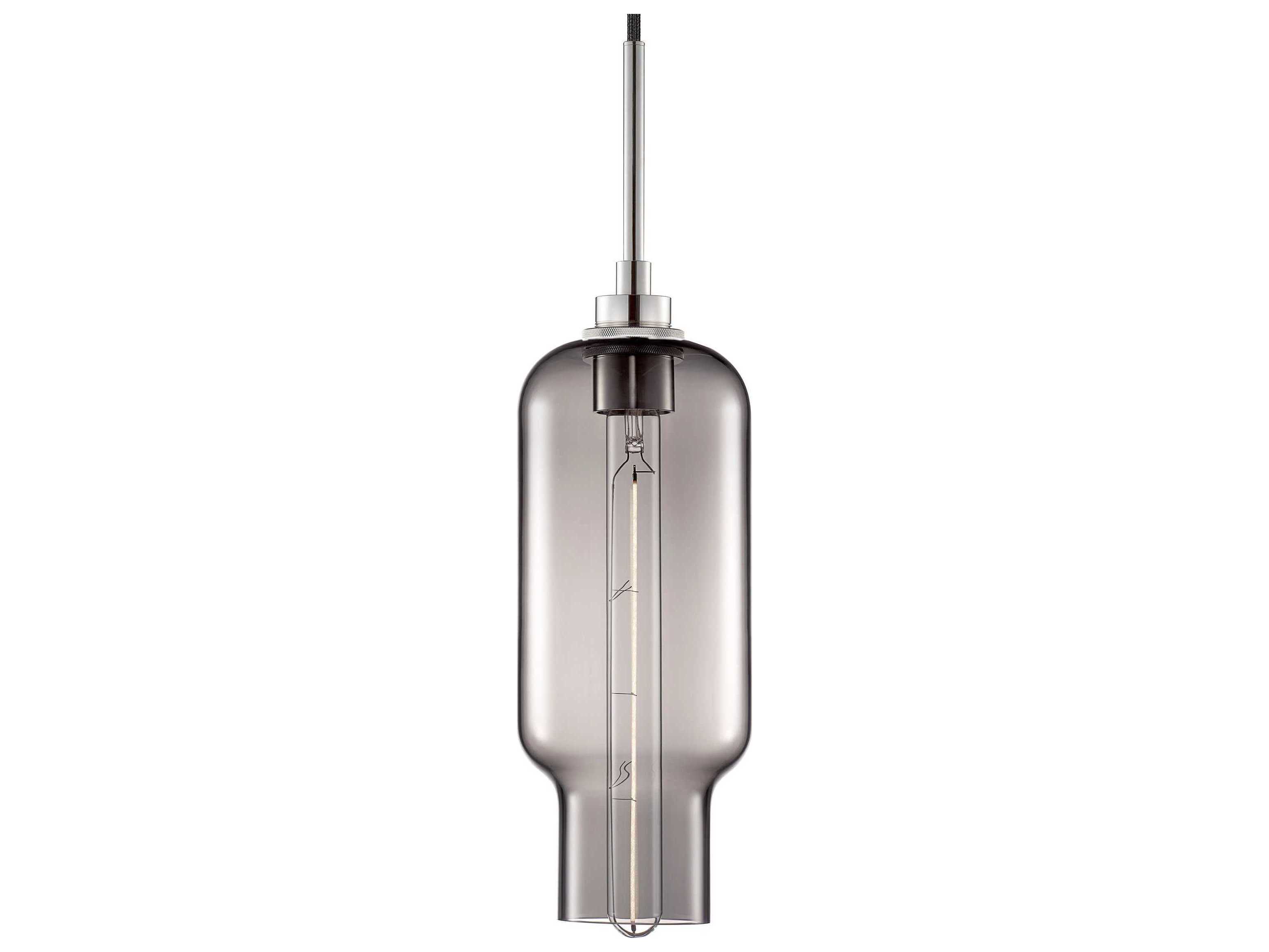 Niche Silica Pharos 1-Light Gray Cylinder Mini Pendant