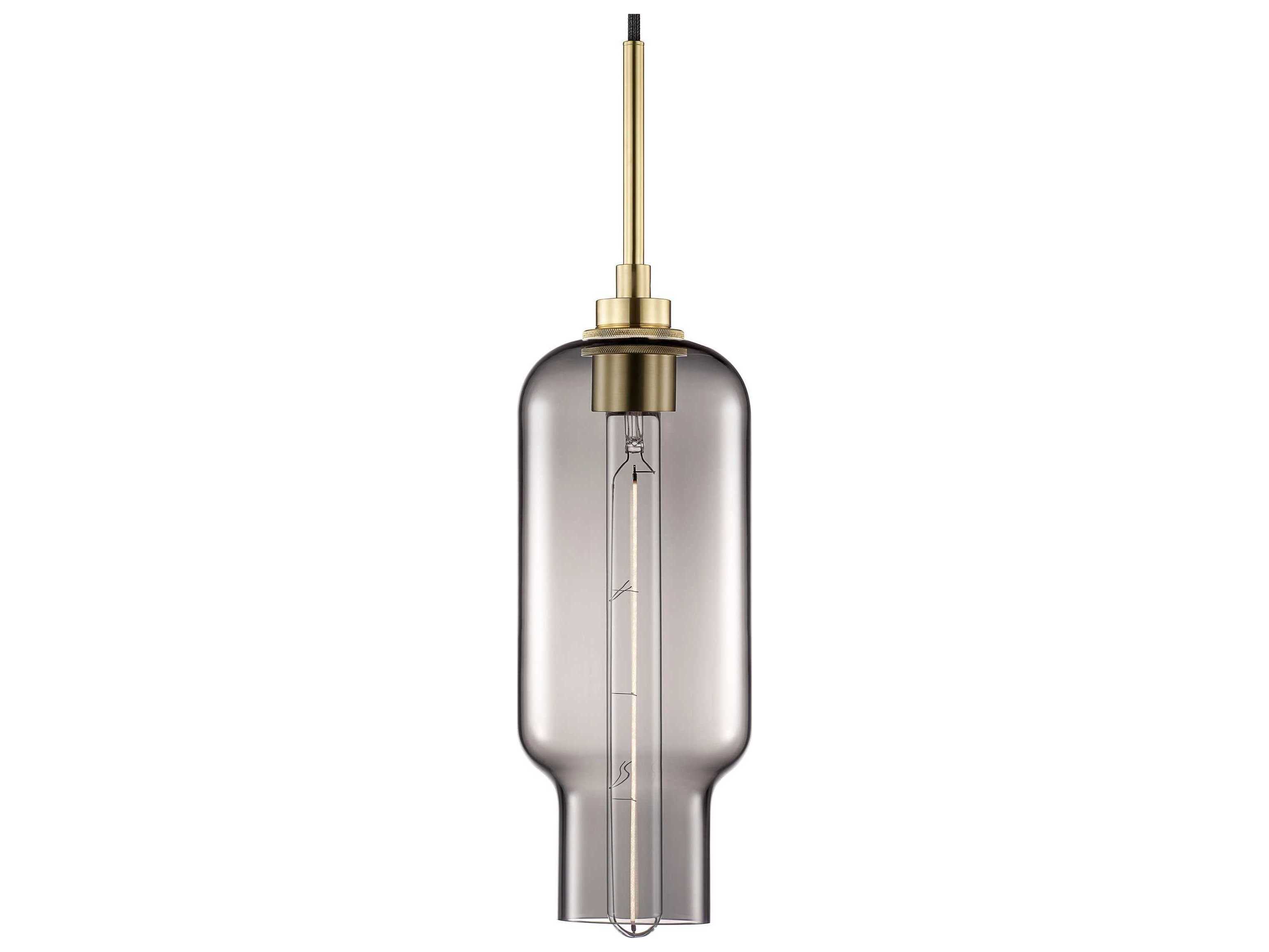 Niche Silica Pharos 1-Light Gray Cylinder Mini Pendant