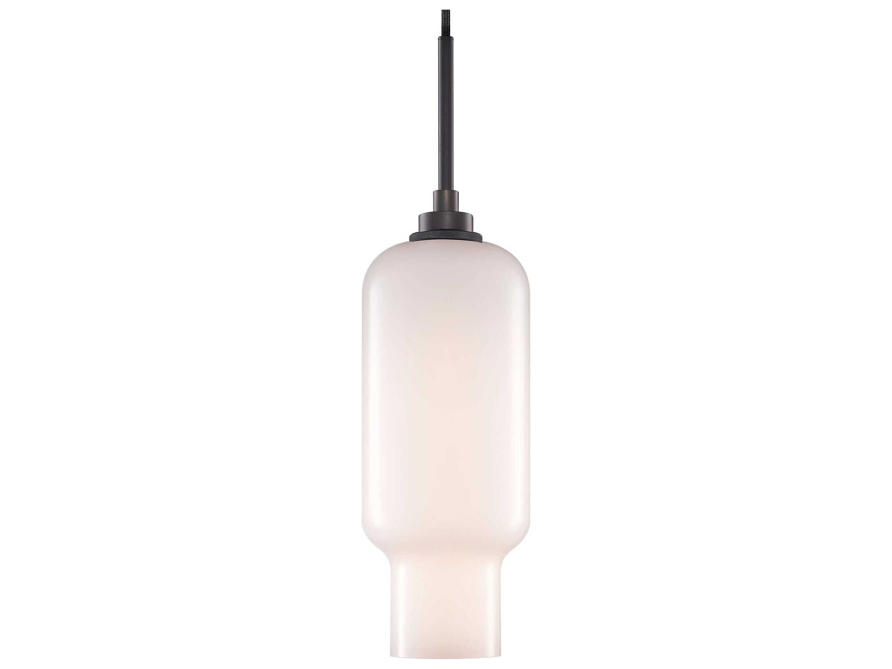 Niche Silica Pharos 1-Light Opaline White Cylinder Mini Pendant