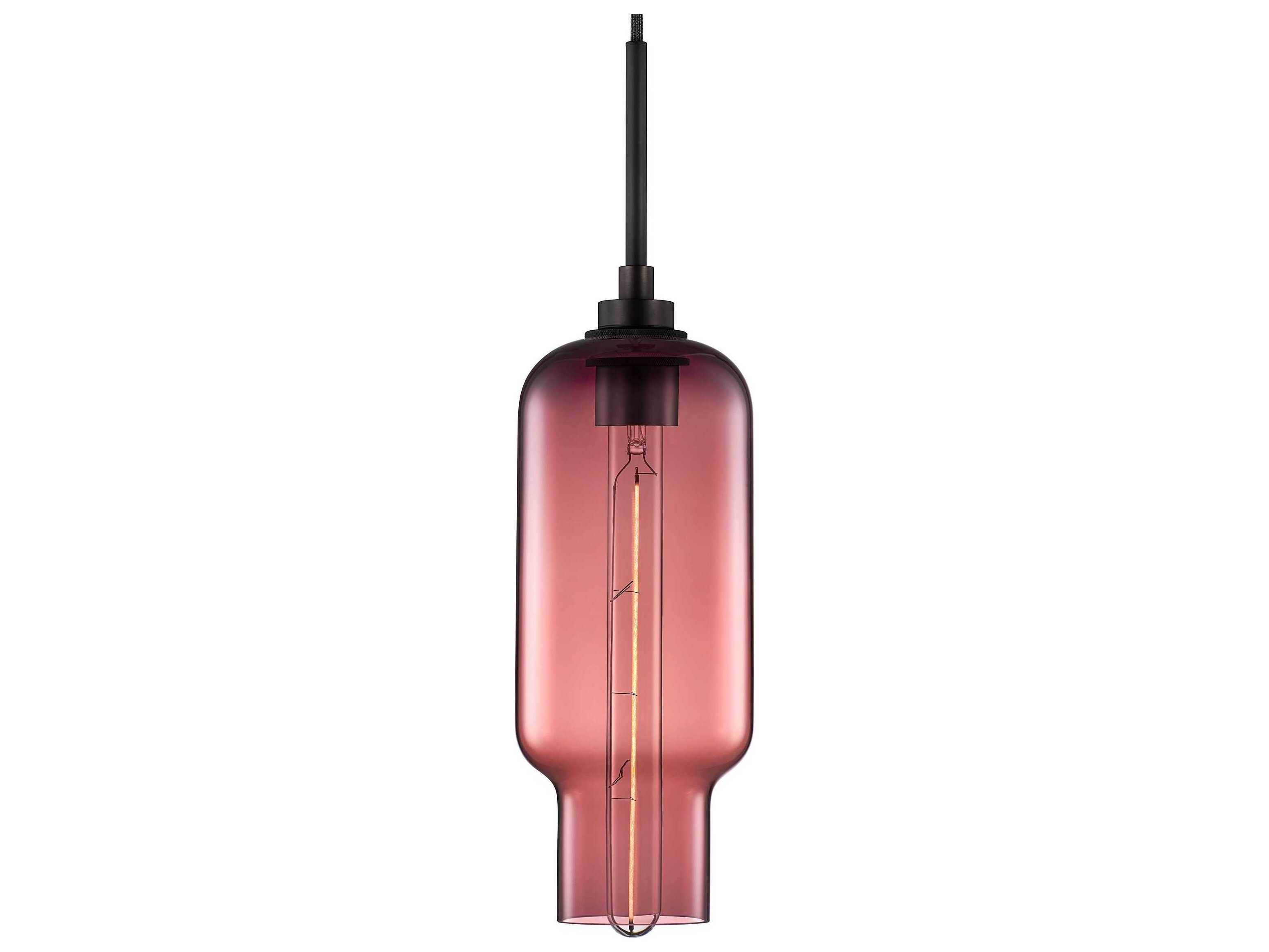Niche Silica Pharos 1-Light Plum Purple Cylinder Mini Pendant