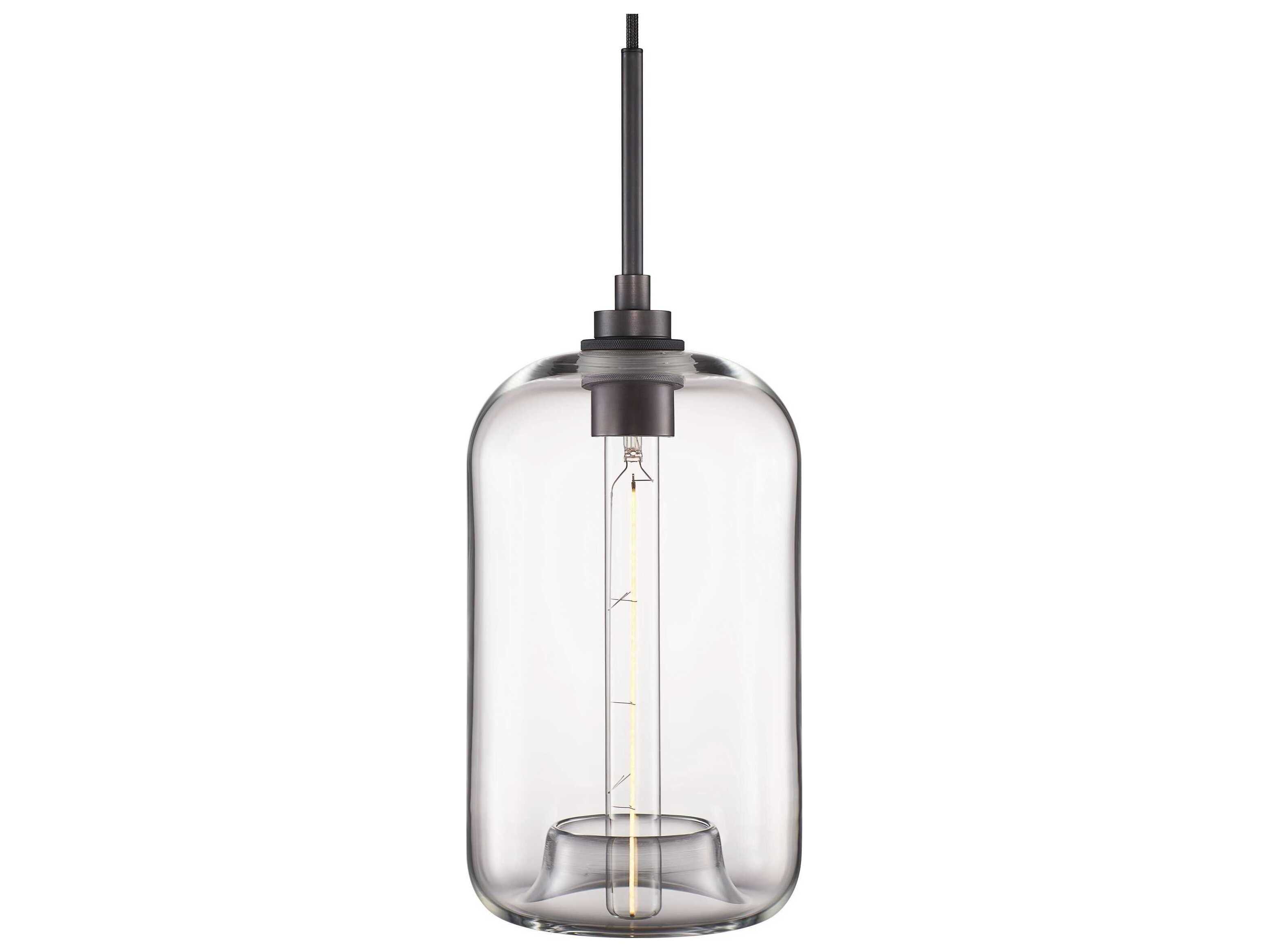 Niche Silica Pod 1-Light Clear Cylinder Mini Pendant