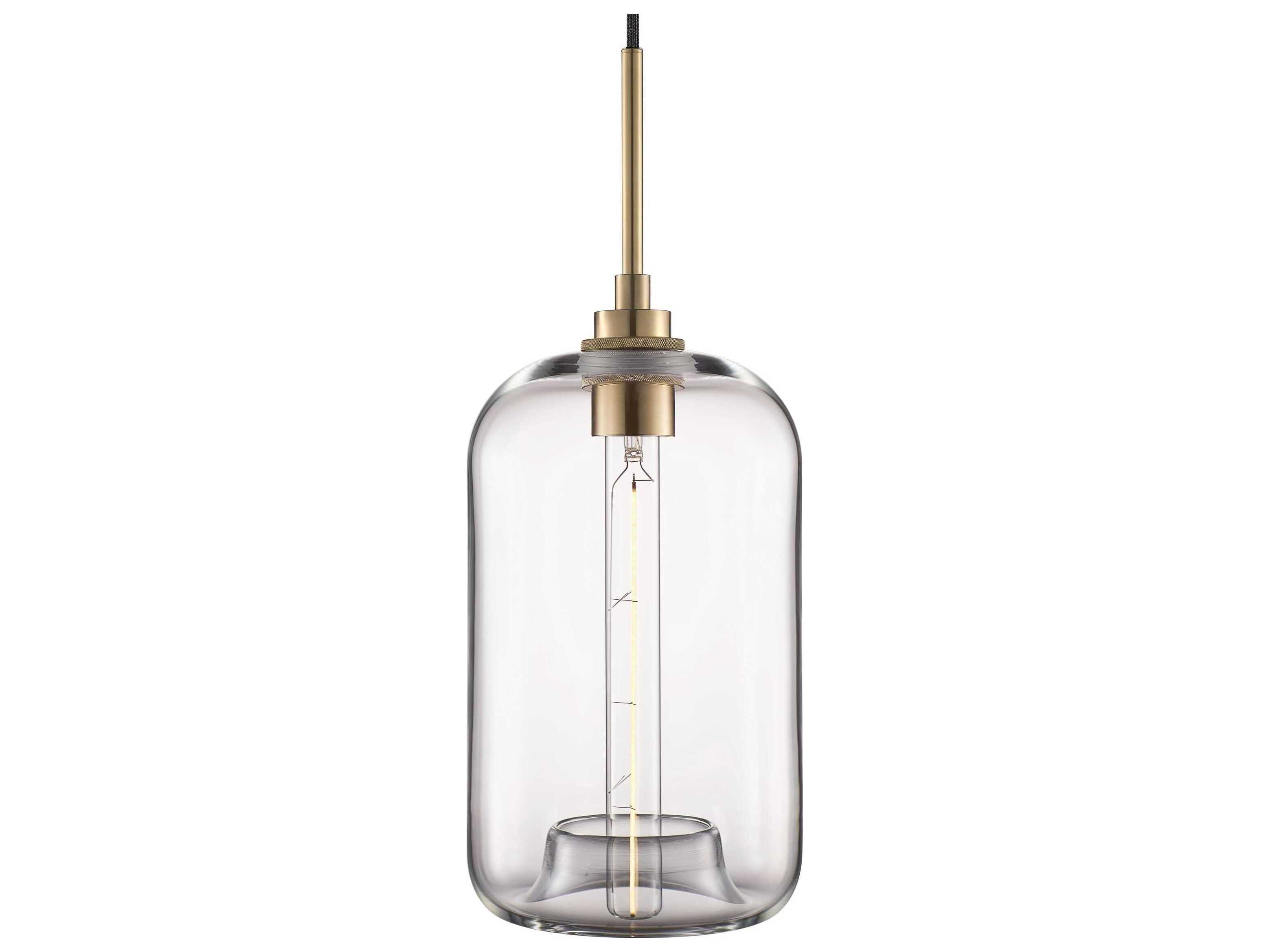 Niche Silica Pod 1-Light Clear Cylinder Mini Pendant