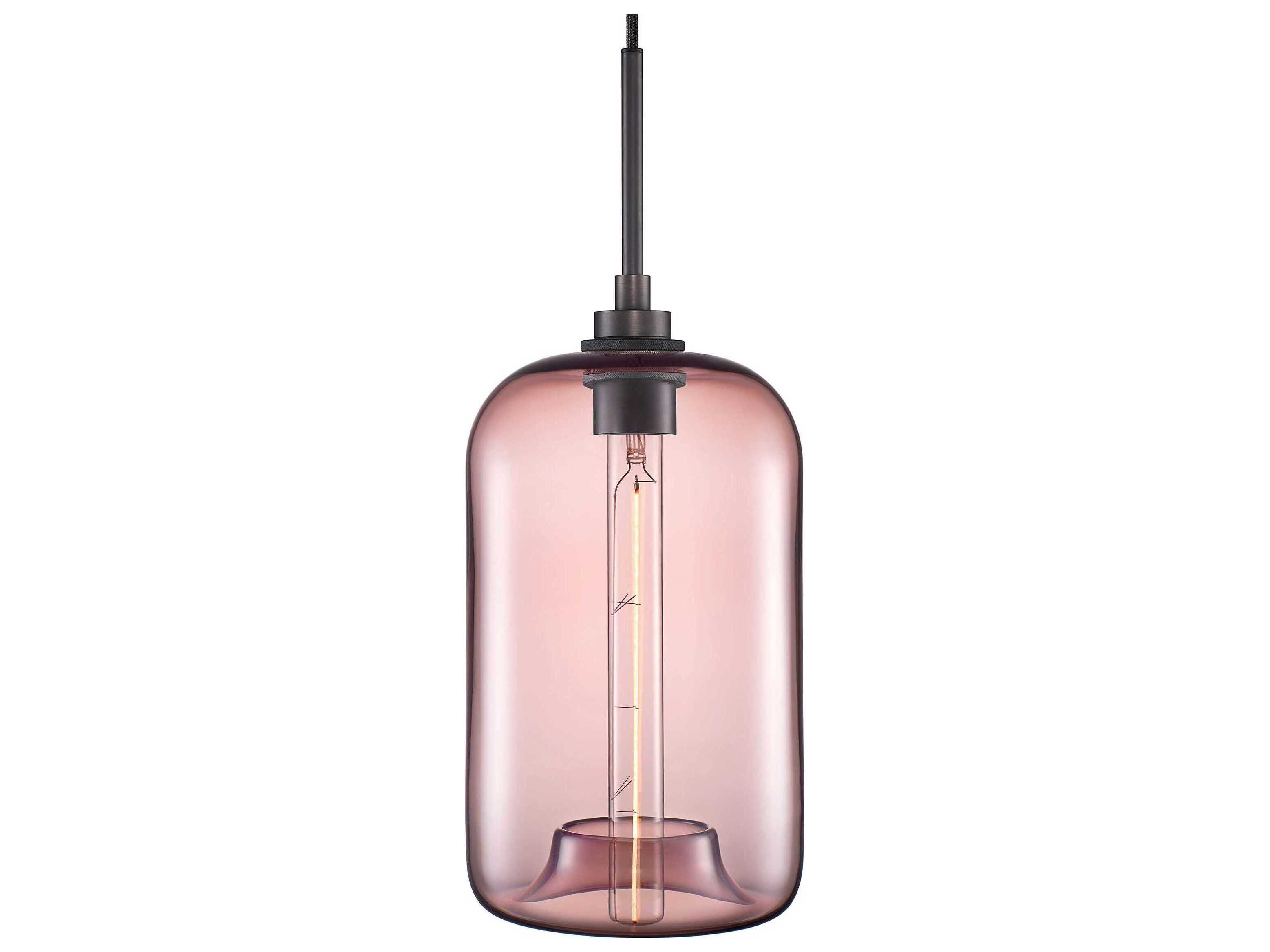 Niche Silica Pod 1-Light Fig Pink Cylinder Mini Pendant