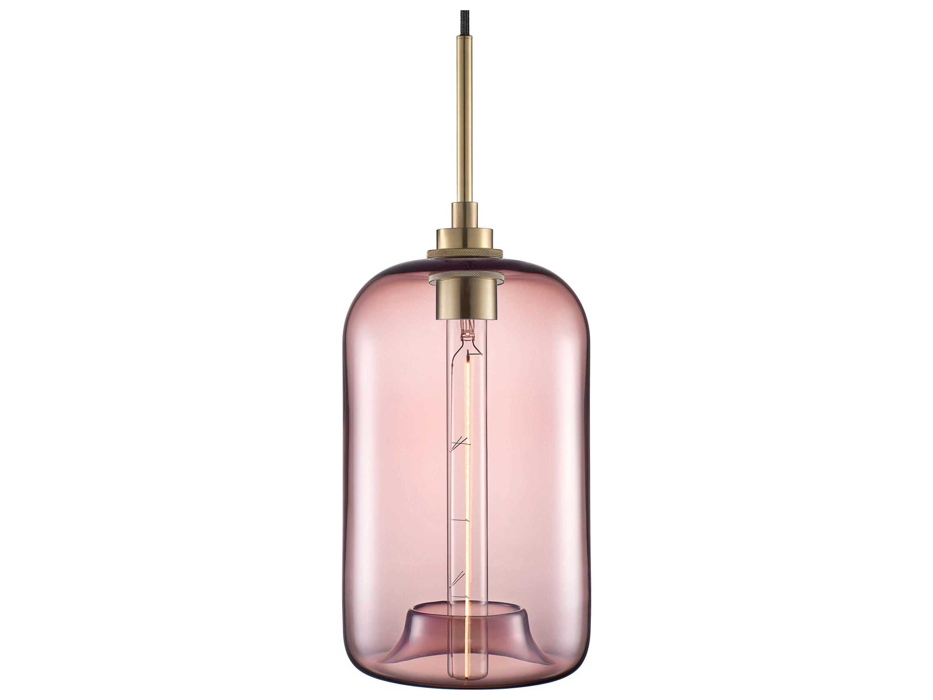Niche Silica Pod 1-Light Fig Pink Cylinder Mini Pendant