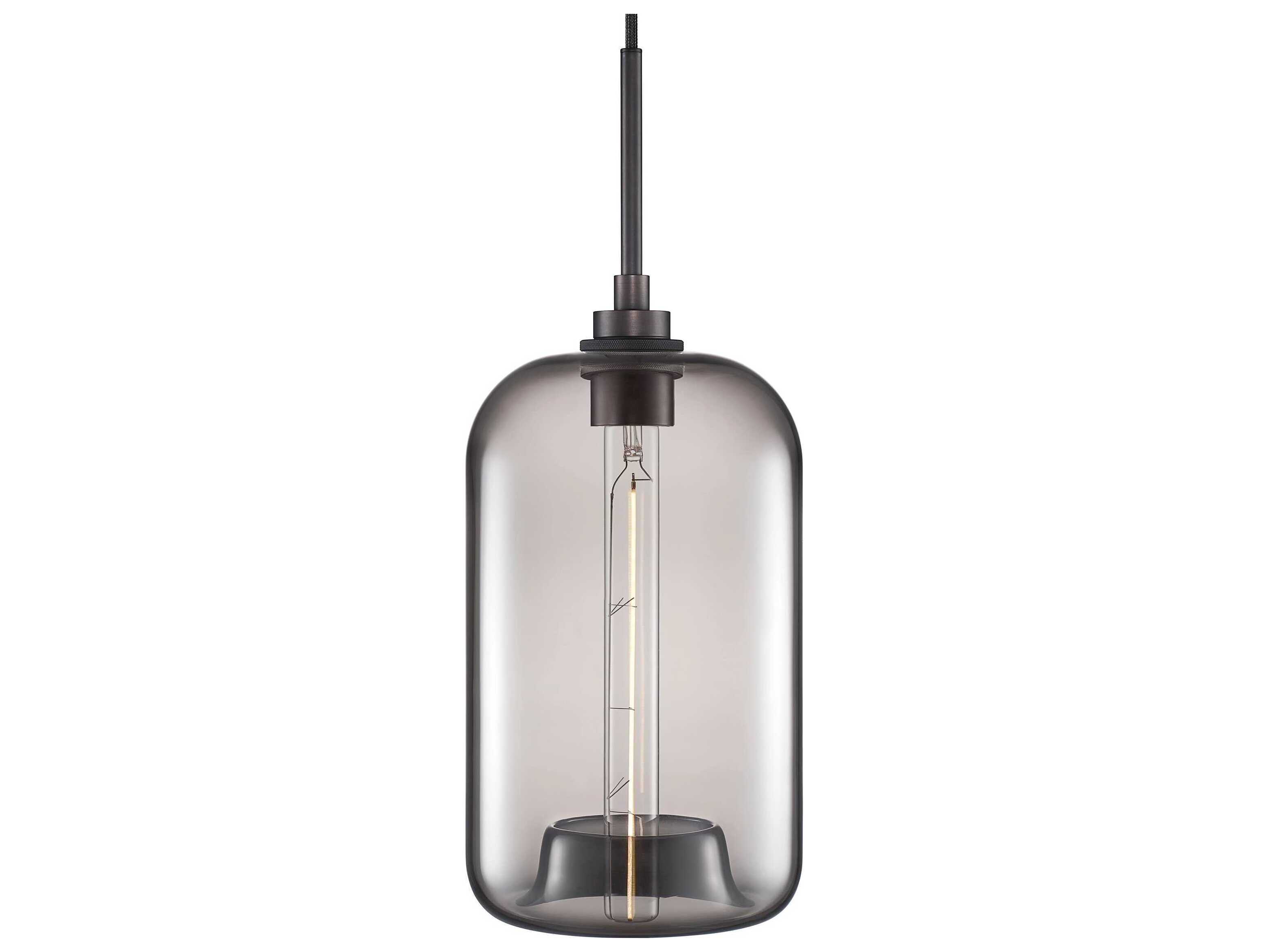 Niche Silica Pod 1-Light Gray Cylinder Mini Pendant