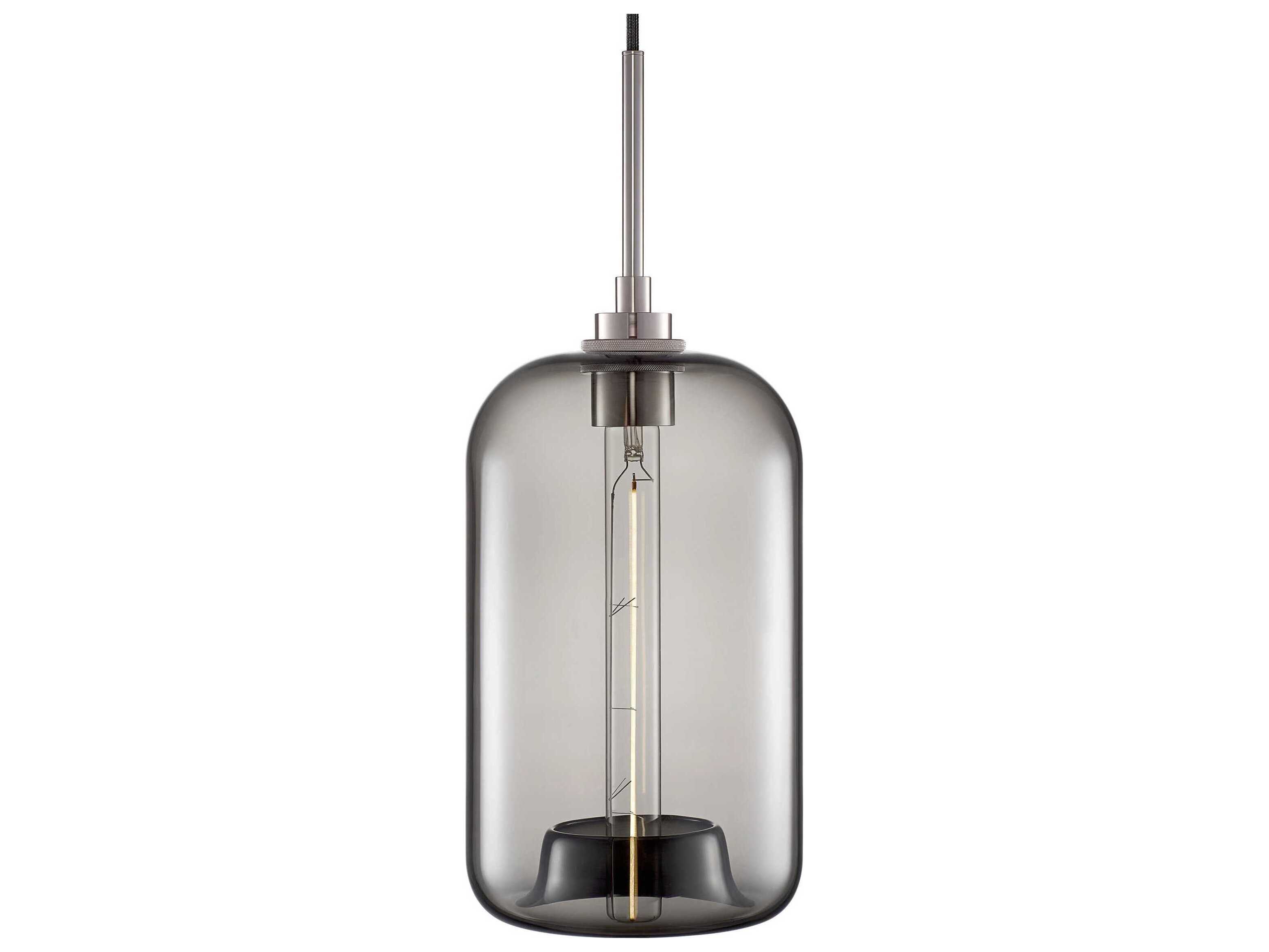 Niche Silica Pod 1-Light Gray Cylinder Mini Pendant