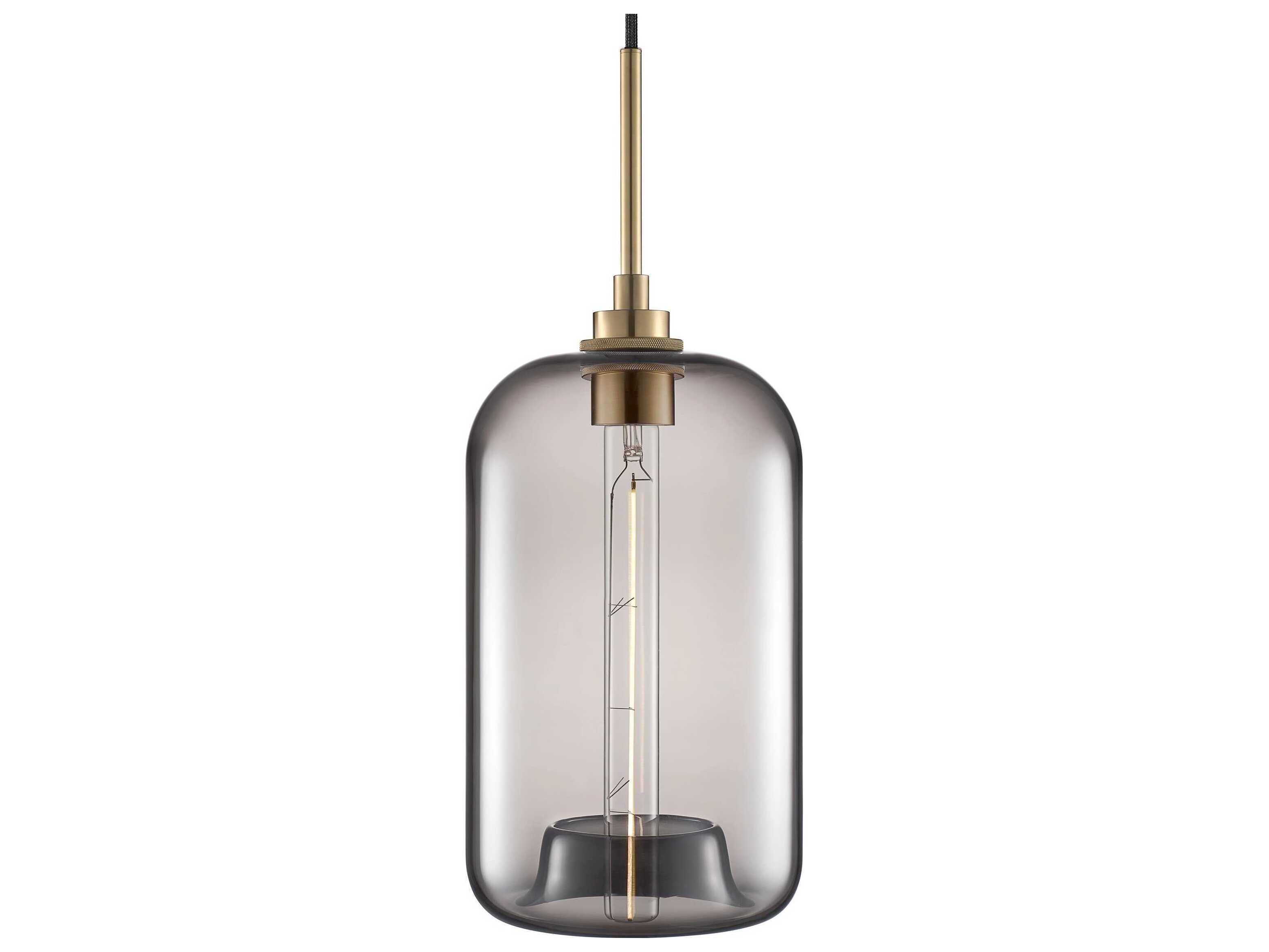 Niche Silica Pod 1-Light Gray Cylinder Mini Pendant