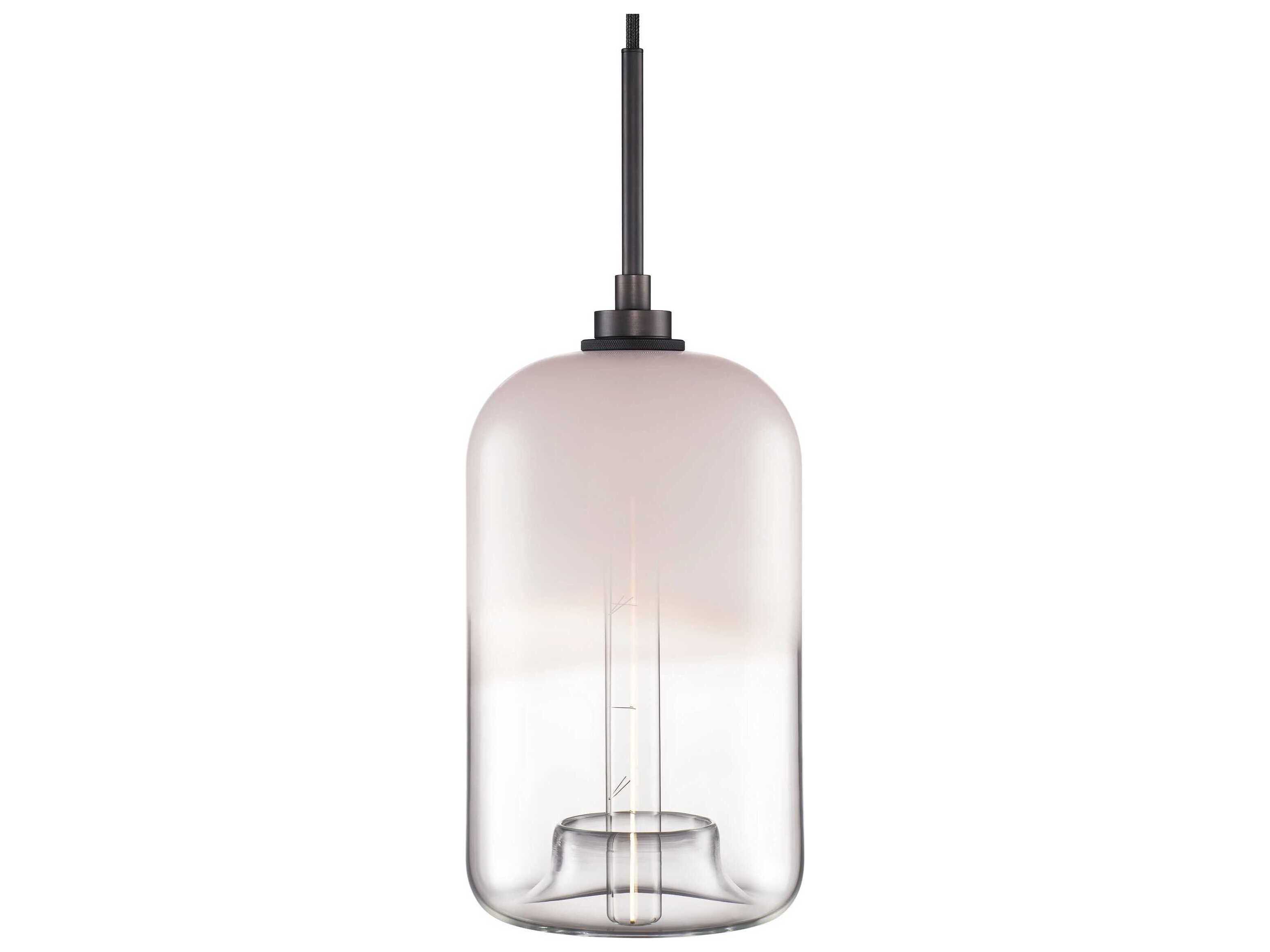 Niche Silica Pod Ombra 1-Light Opaline Clear White Cylinder Pendant