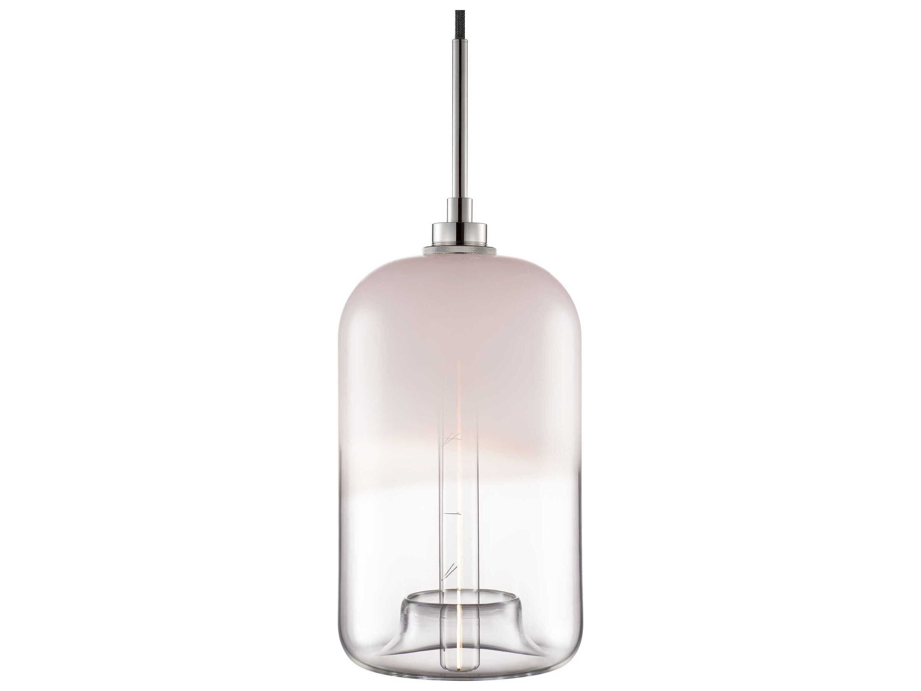 Niche Silica Pod Ombra 1-Light Opaline Clear White Cylinder Pendant