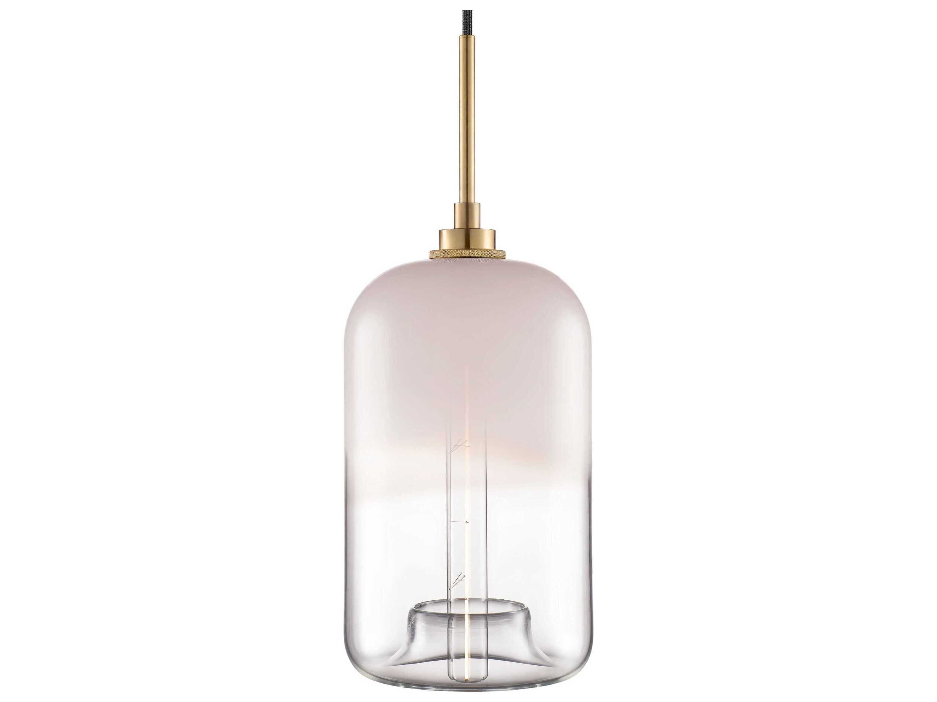 Niche Silica Pod Ombra 1-Light Opaline Clear White Cylinder Pendant