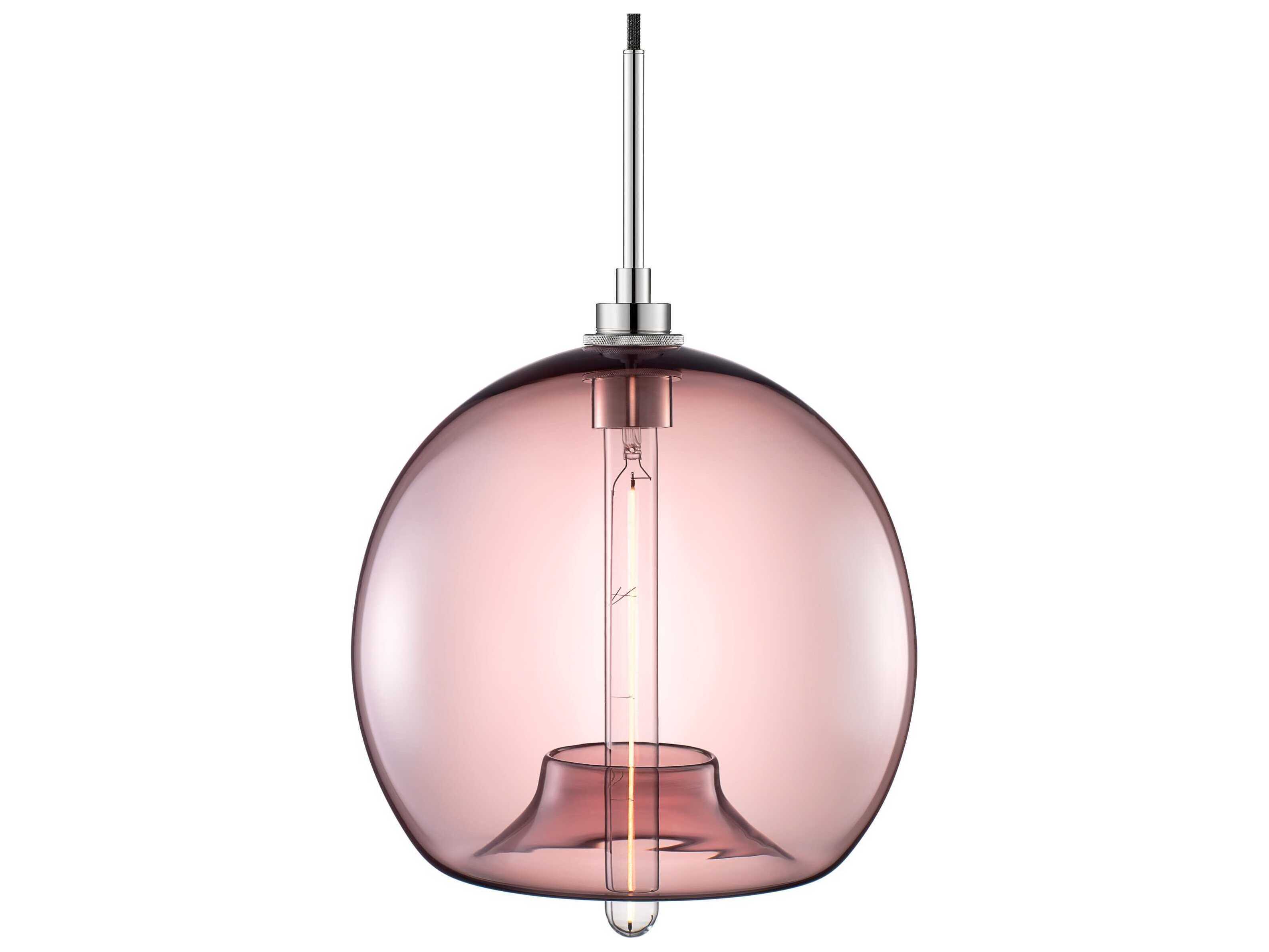 Niche Silica Stamen 1-Light Fig Pink Globe Mini Pendant