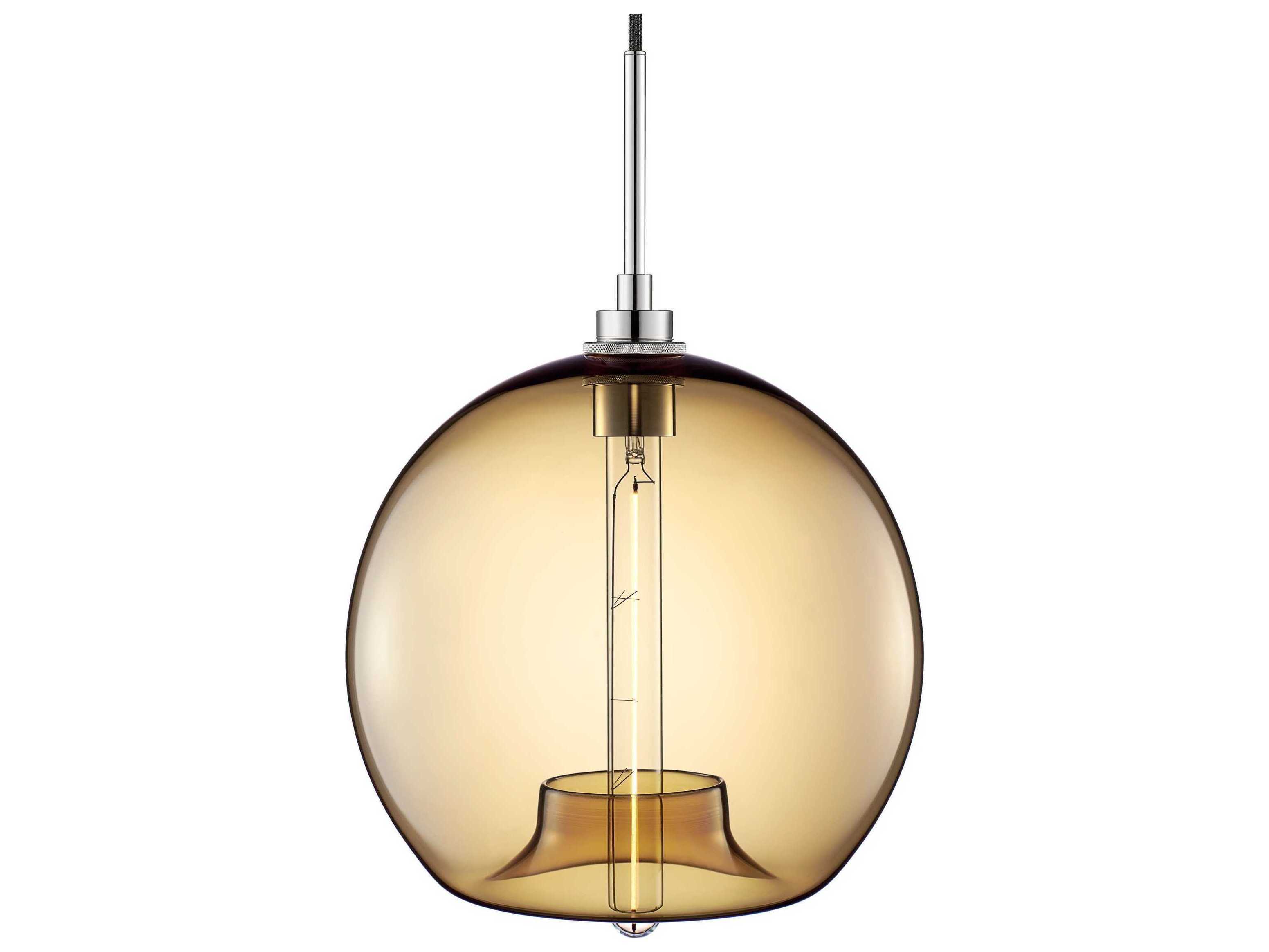 Niche Silica Stamen 1-Light Smoke Yellow Globe Mini Pendant