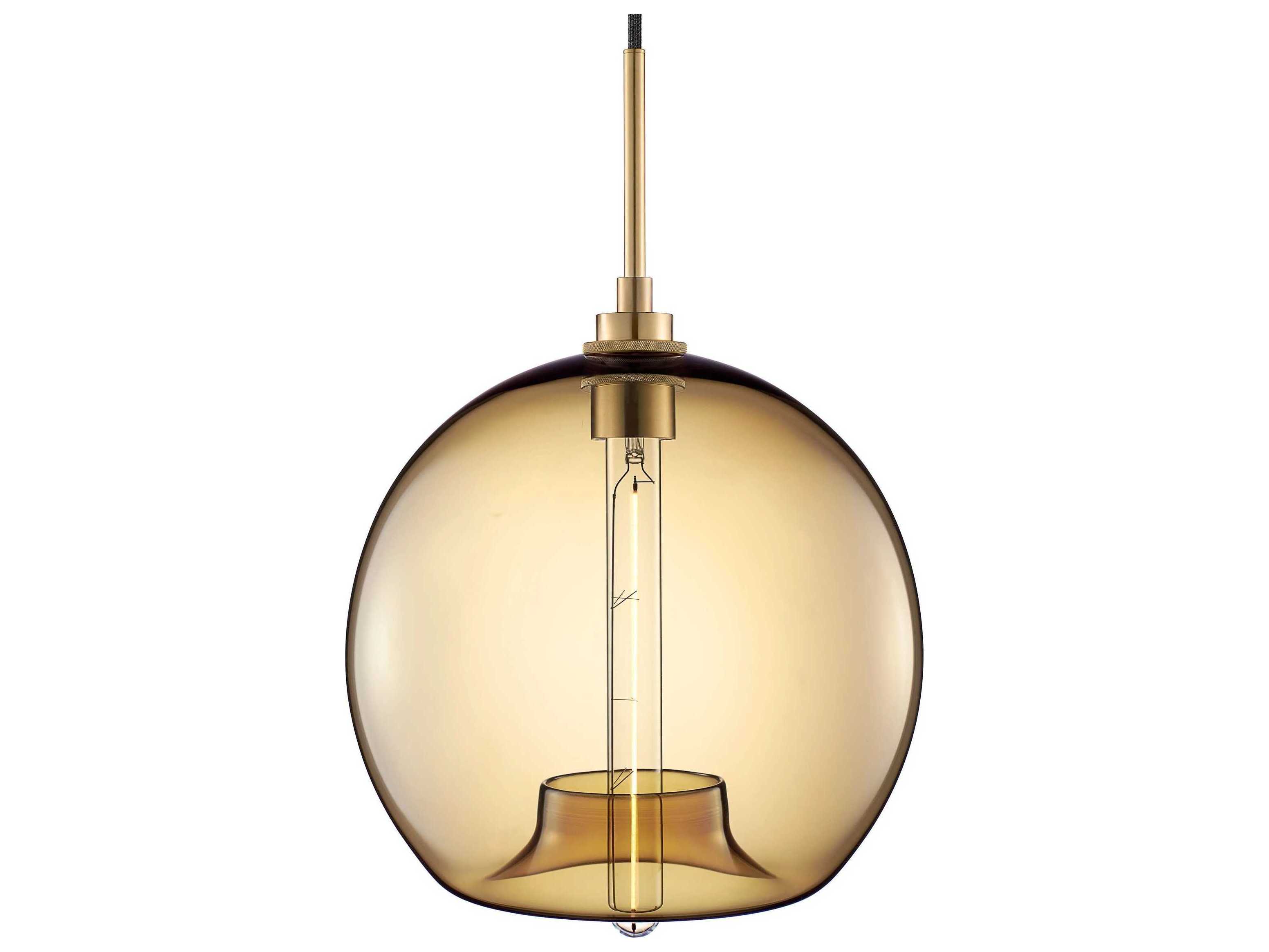 Niche Silica Stamen 1-Light Smoke Yellow Globe Mini Pendant