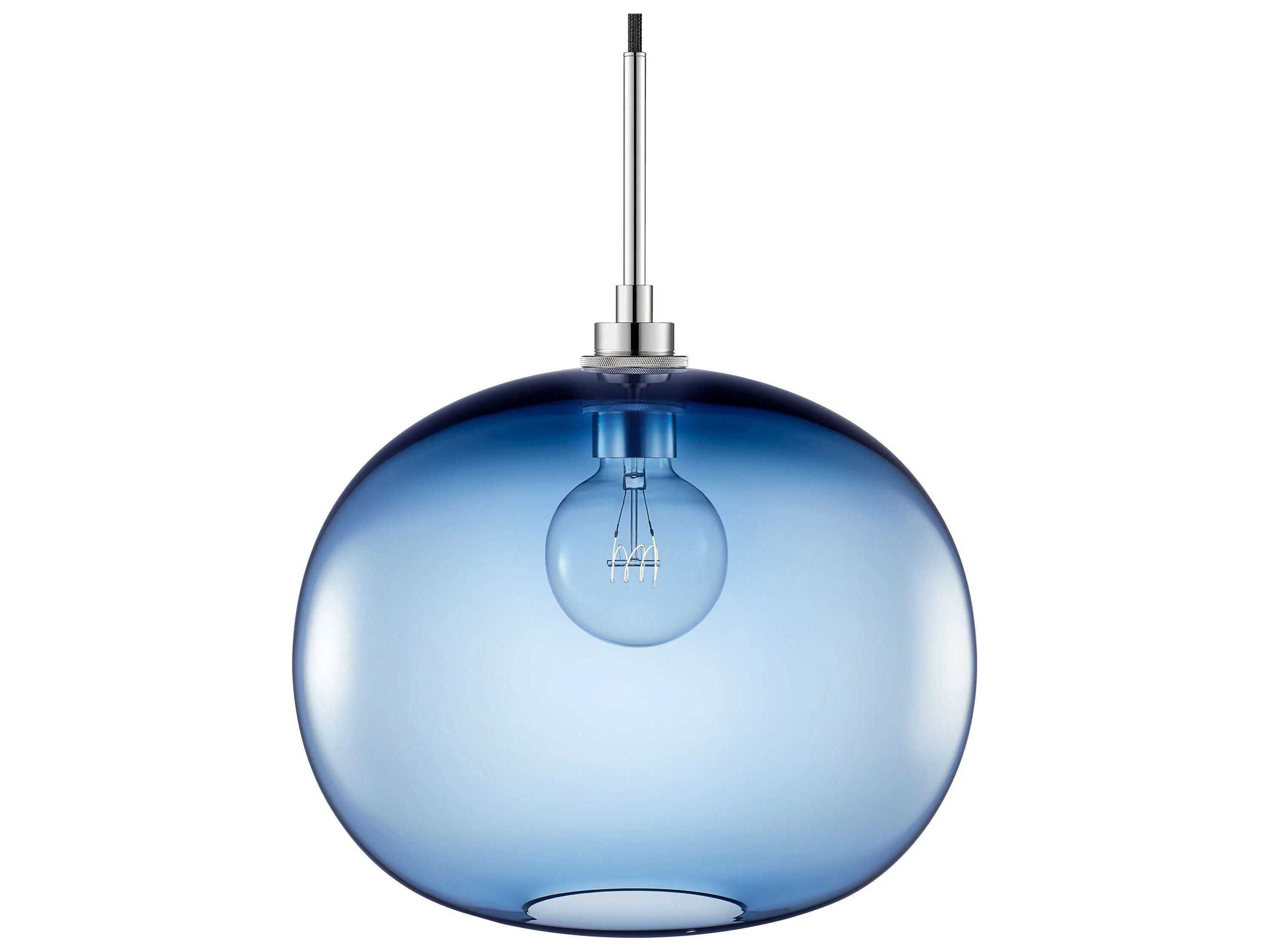 Niche Silica Terra 1-Light Sapphire Blue Globe Pendant