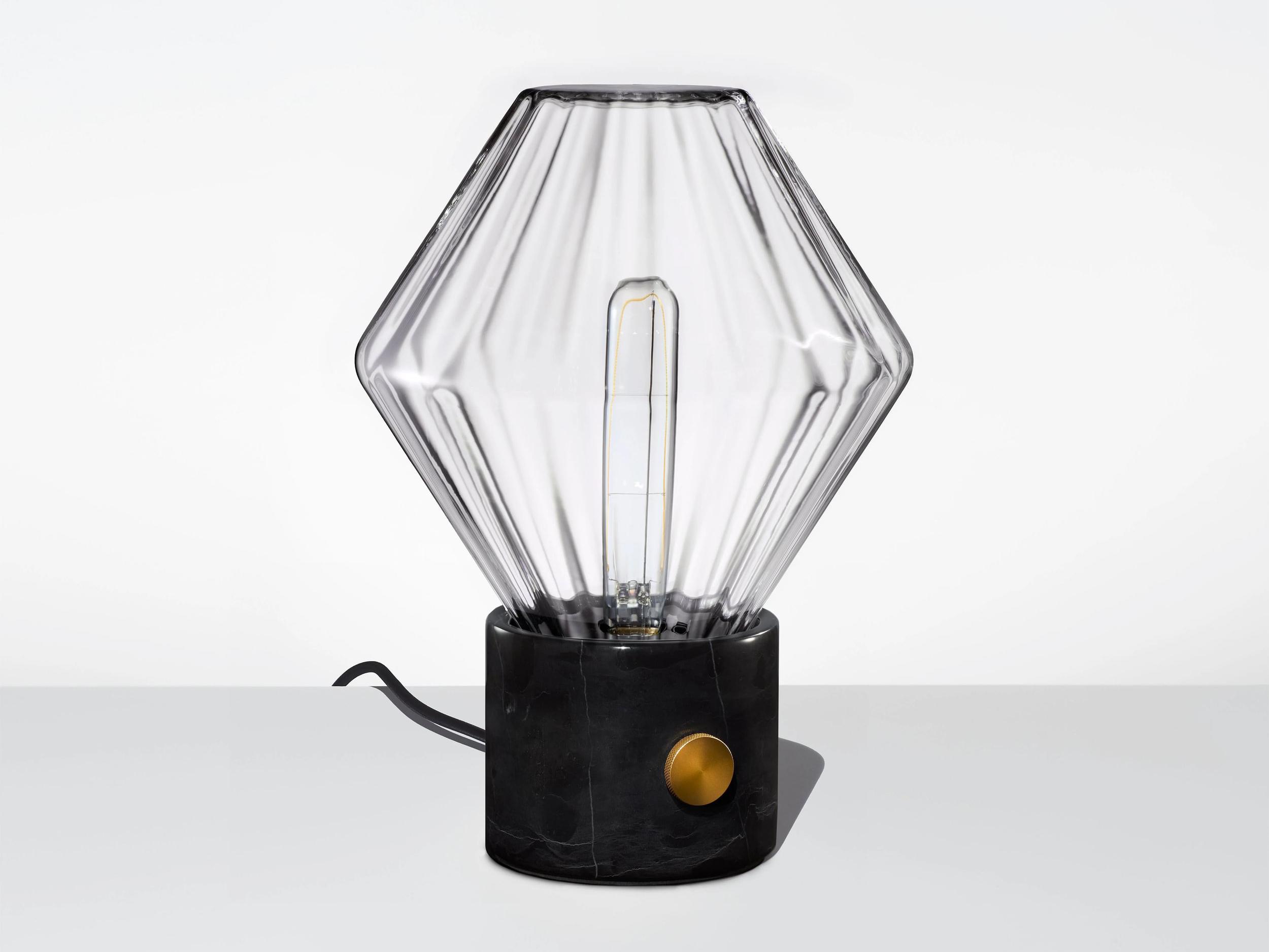 Niche Ionic Crystal Optique Black Marble Table Lamp