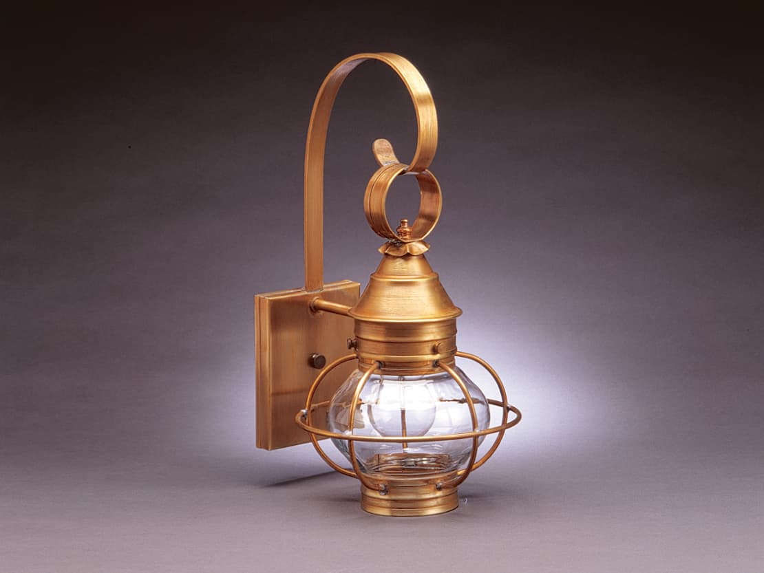 Northeast Lantern Onion Outdoor Wall Light with Clear Glass