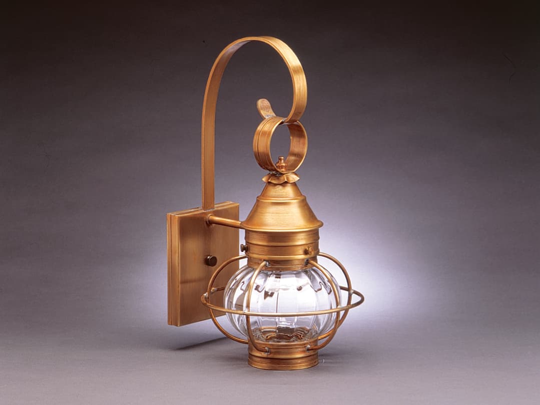 Northeast Lantern Onion Outdoor Wall Light with Optic Glass