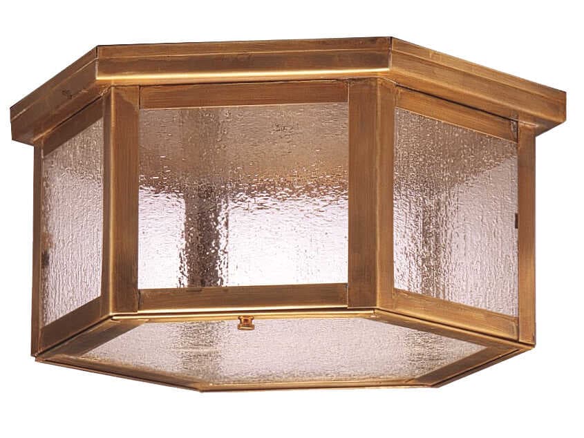 Northeast Lantern Williams 2-Light Brass Geometric Flush Mount