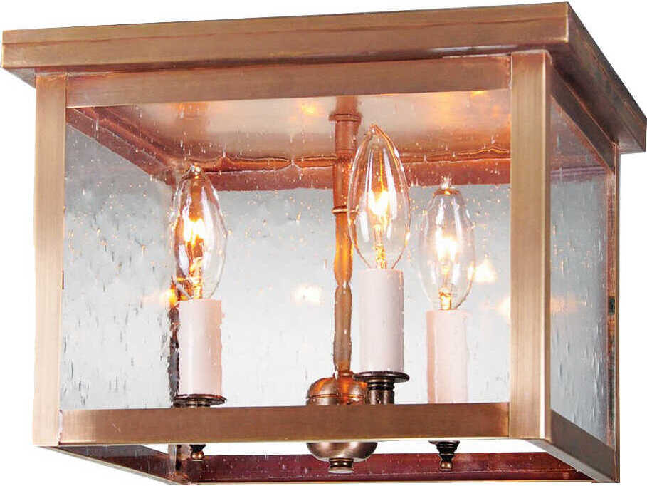 Northeast Lantern Williams 3-Light Brass Flush Mount