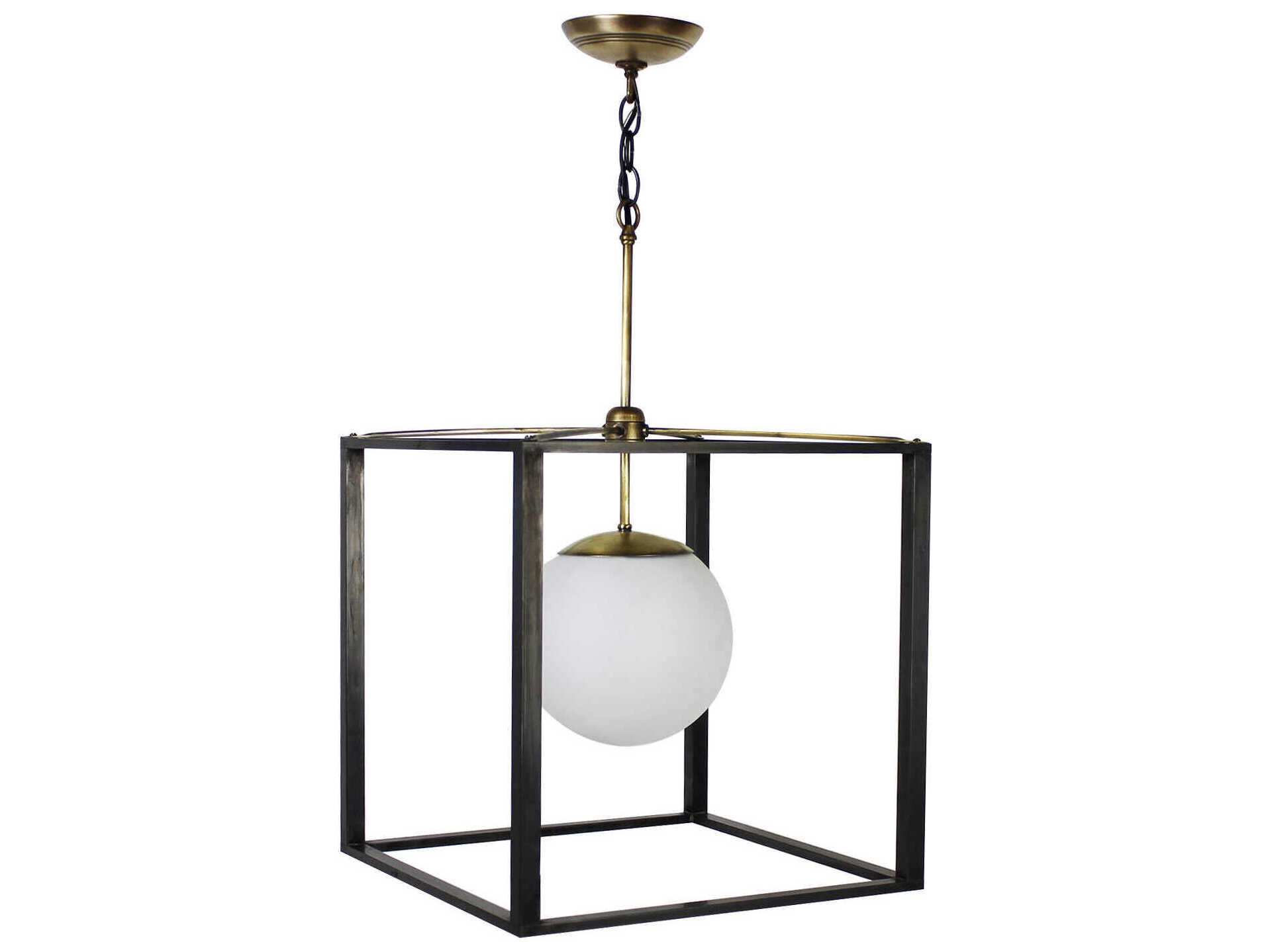 Northeast Lantern Foyer Miami 1-Light Black Globe Pendant
