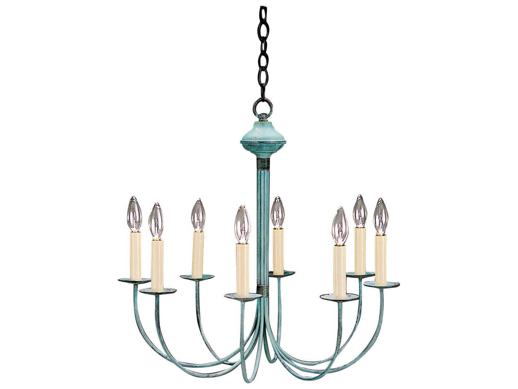 Northeast Lantern 8-Light Green Candelabra Chandelier