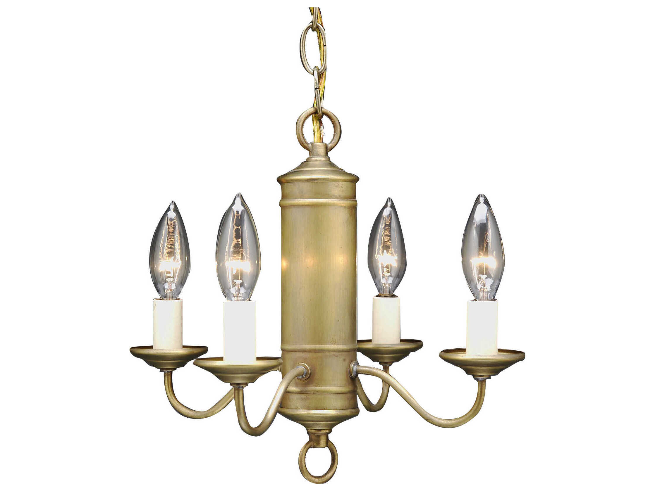 Northeast Lantern 4-Light Brass Candelabra Chandelier