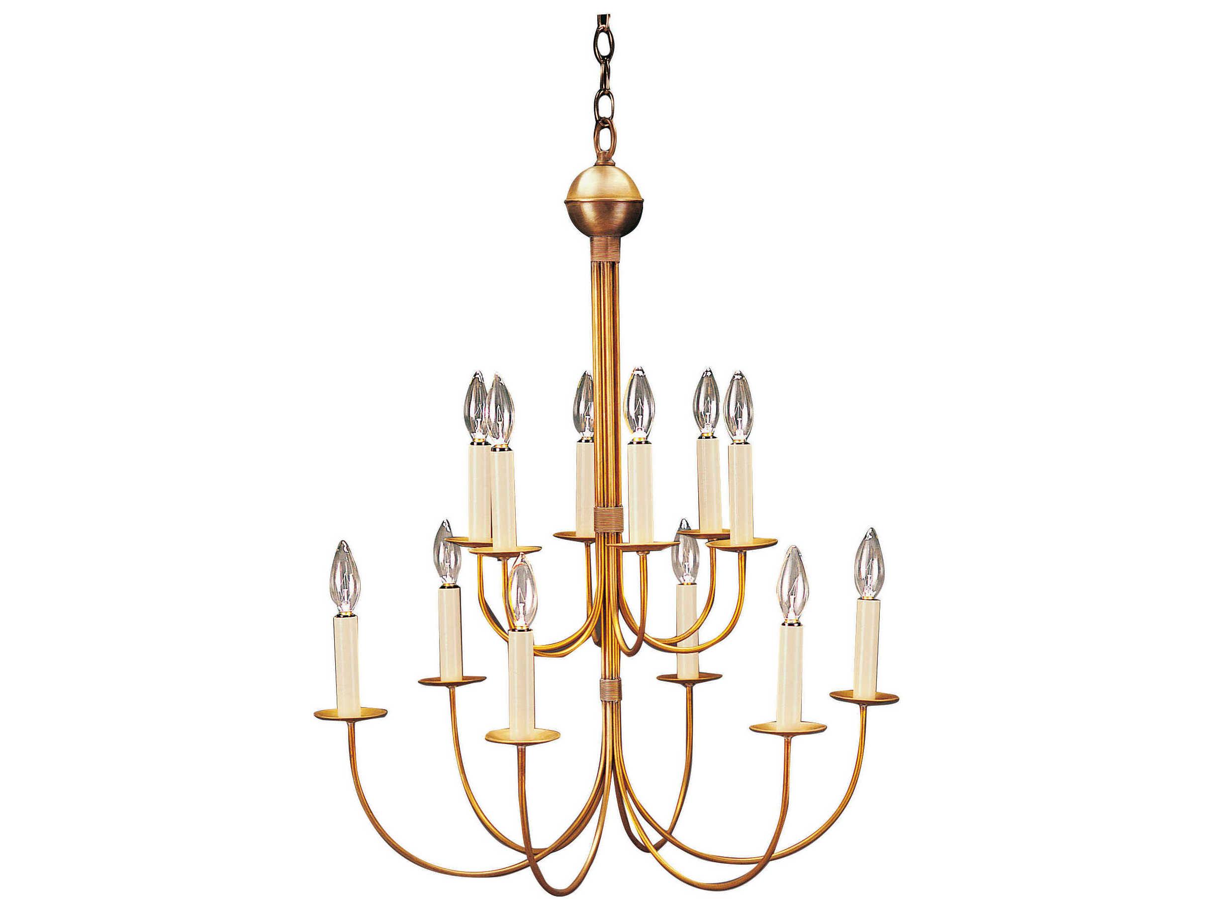 Northeast Lantern 12-Light Brass Candelabra Chandelier