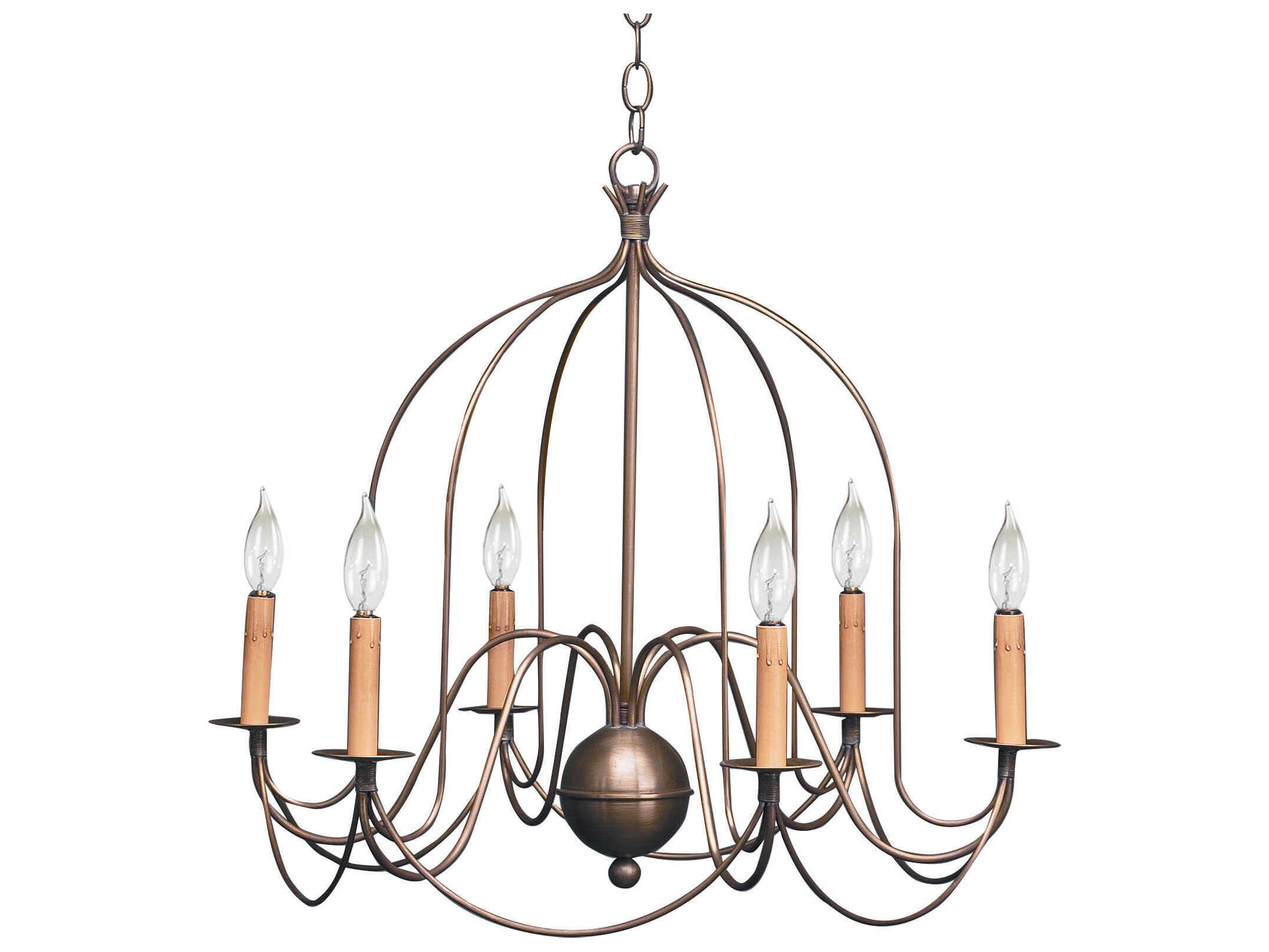Northeast Lantern 6-Light Brass Candelabra Chandelier