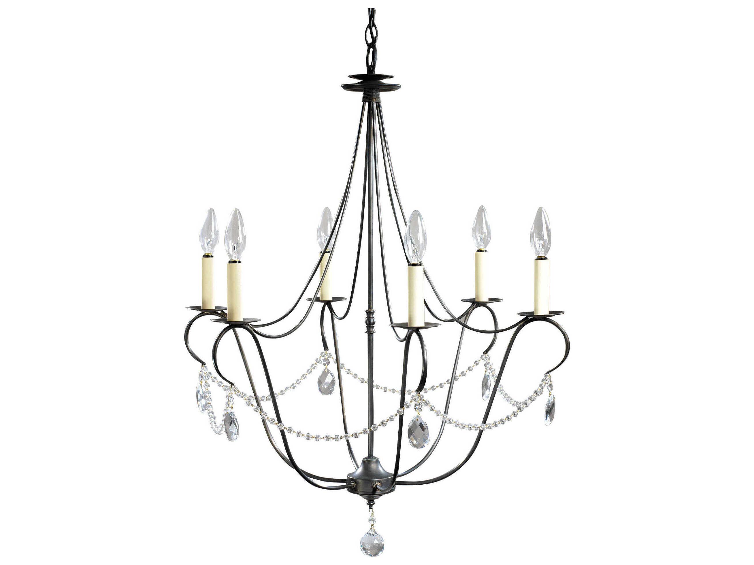 Northeast Lantern 6-Light Black Candelabra Chandelier