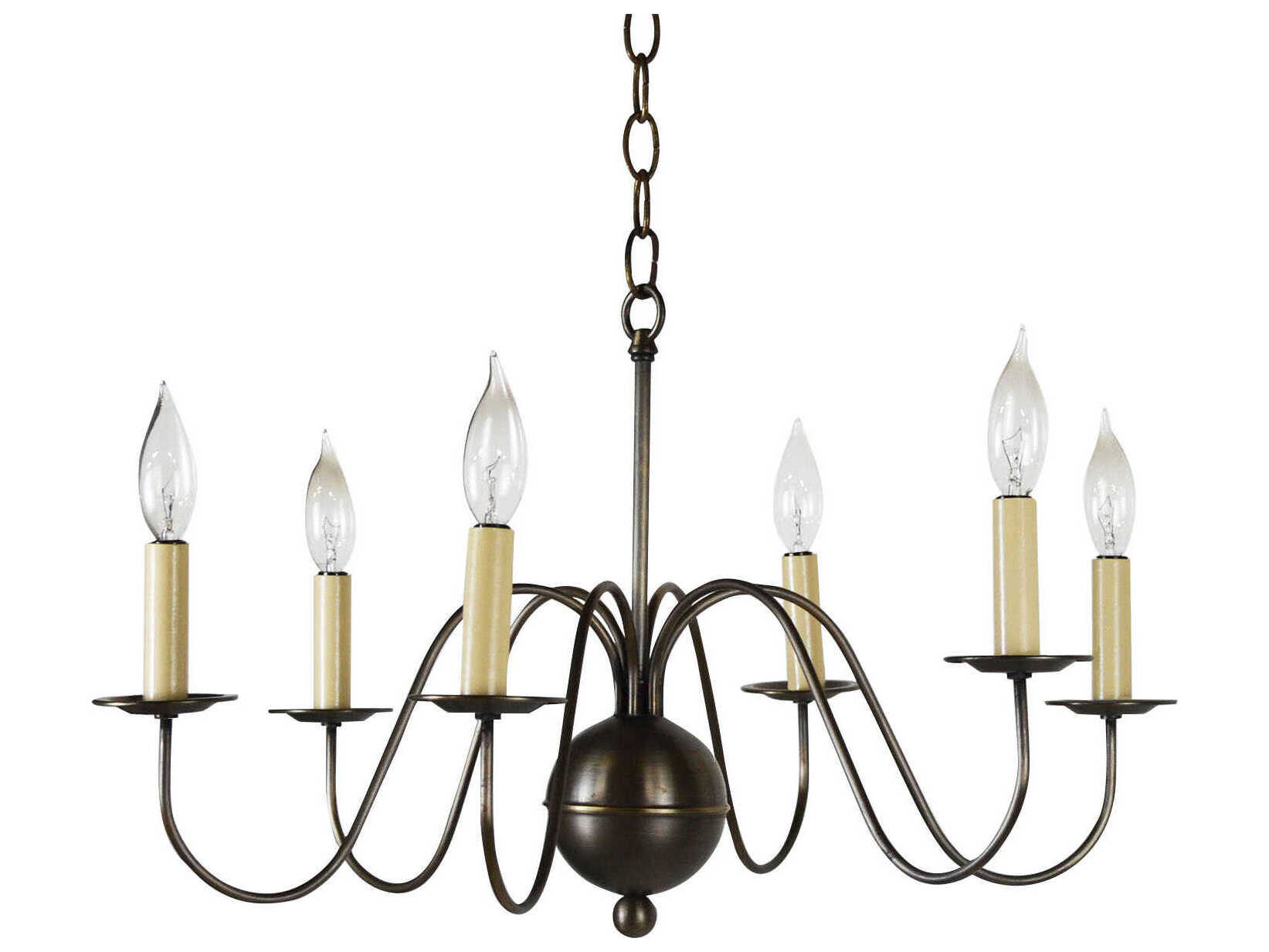 Northeast Lantern 6-Light Black Candelabra Chandelier
